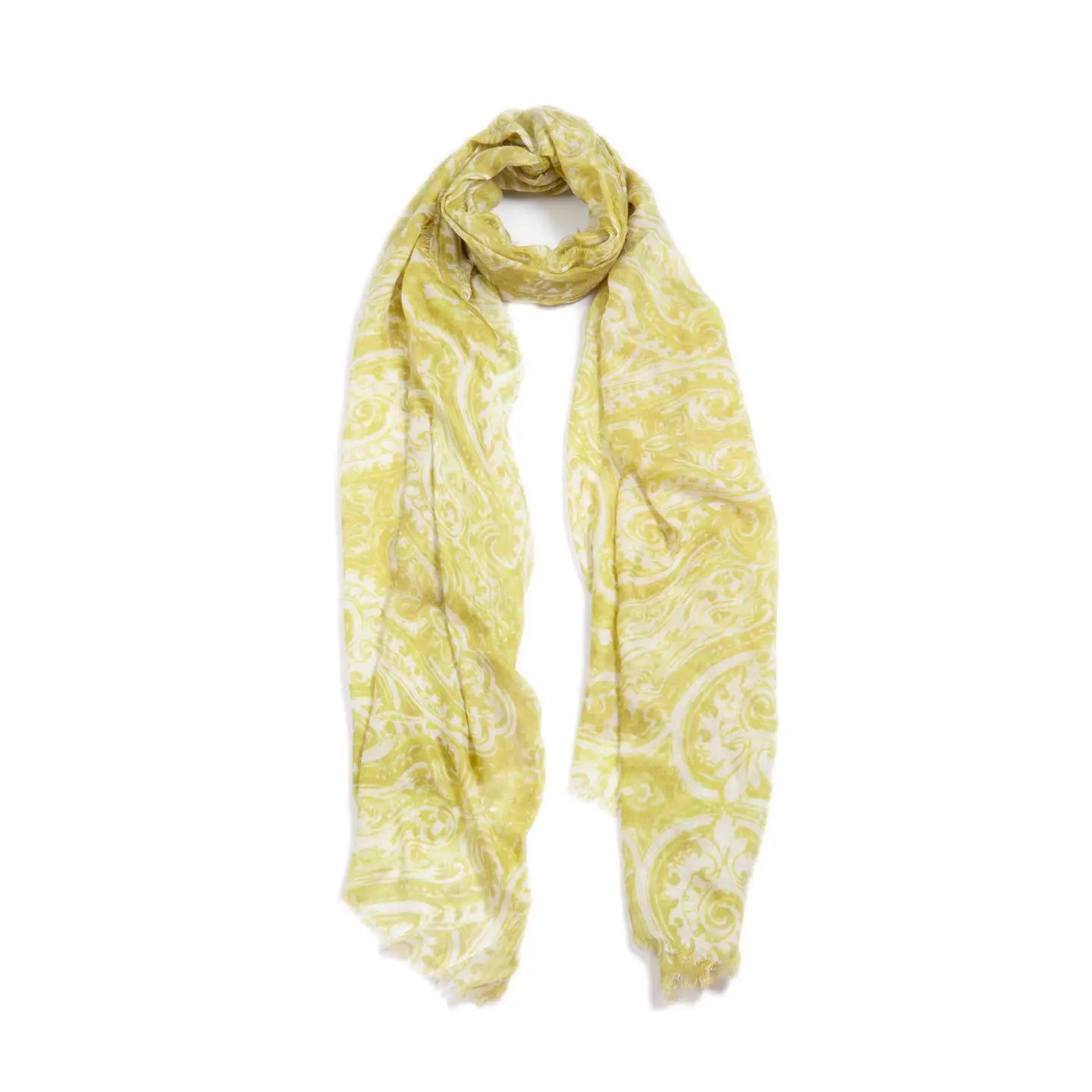 Hank Cashmere Vintage Paisley Scarf, Antique Moss
