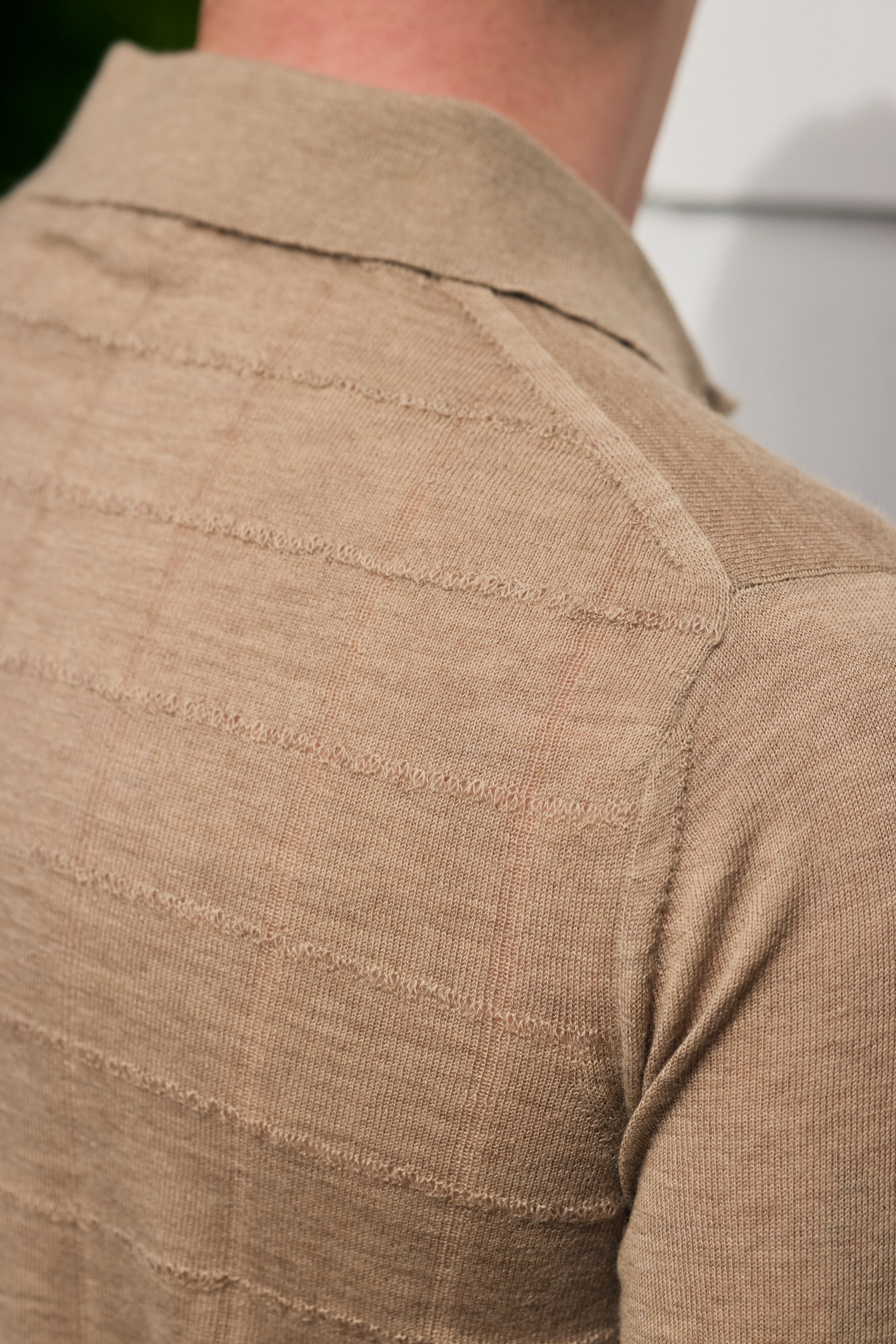 Hank Fine Cashmere Hampton Polo in Oatmeal