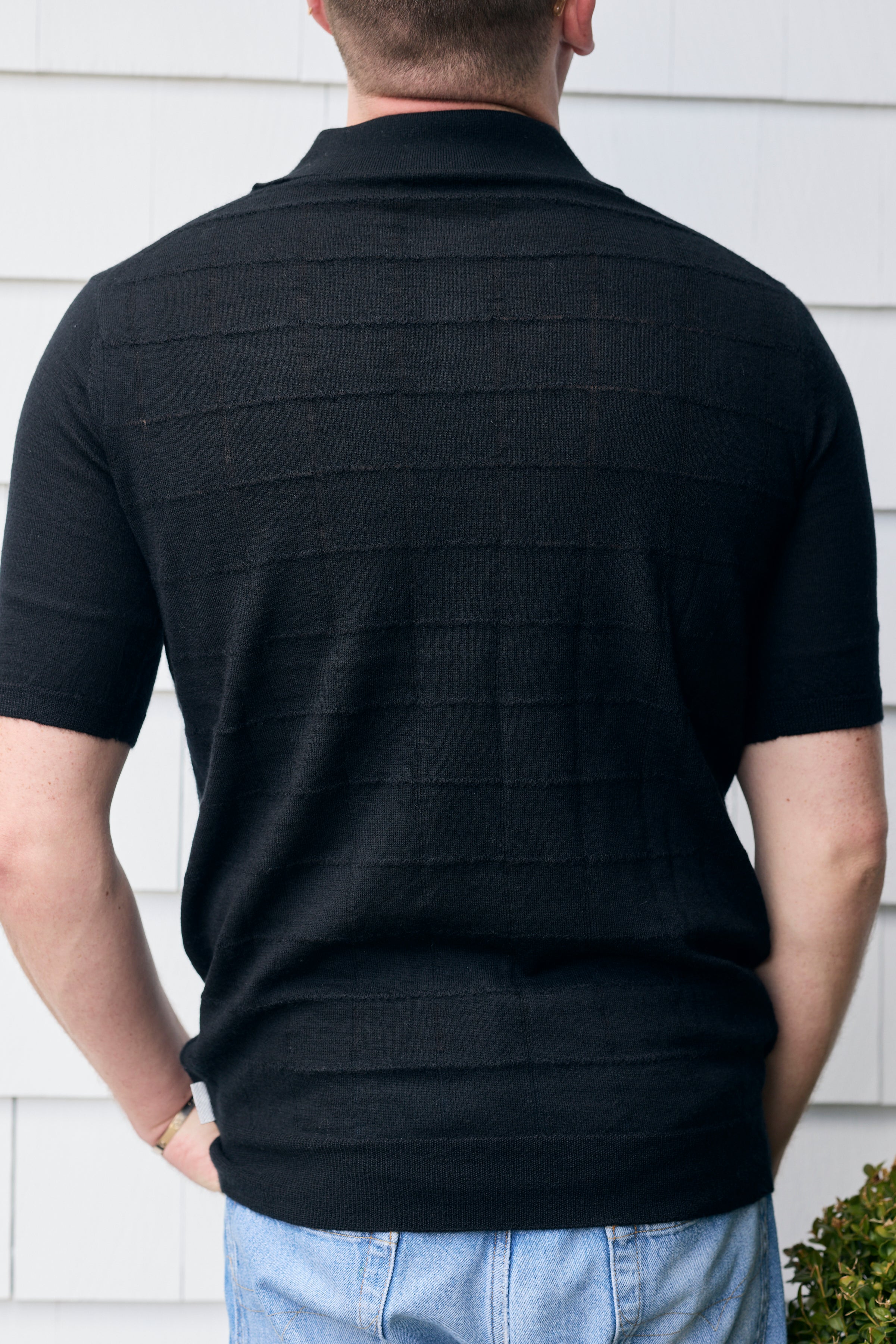 Hank Fine Cashmere Hampton Polo in Black