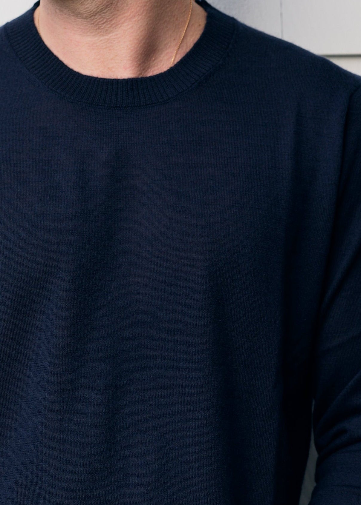 Hank Fine Cashmere Newman Sweater in Midnight Navy