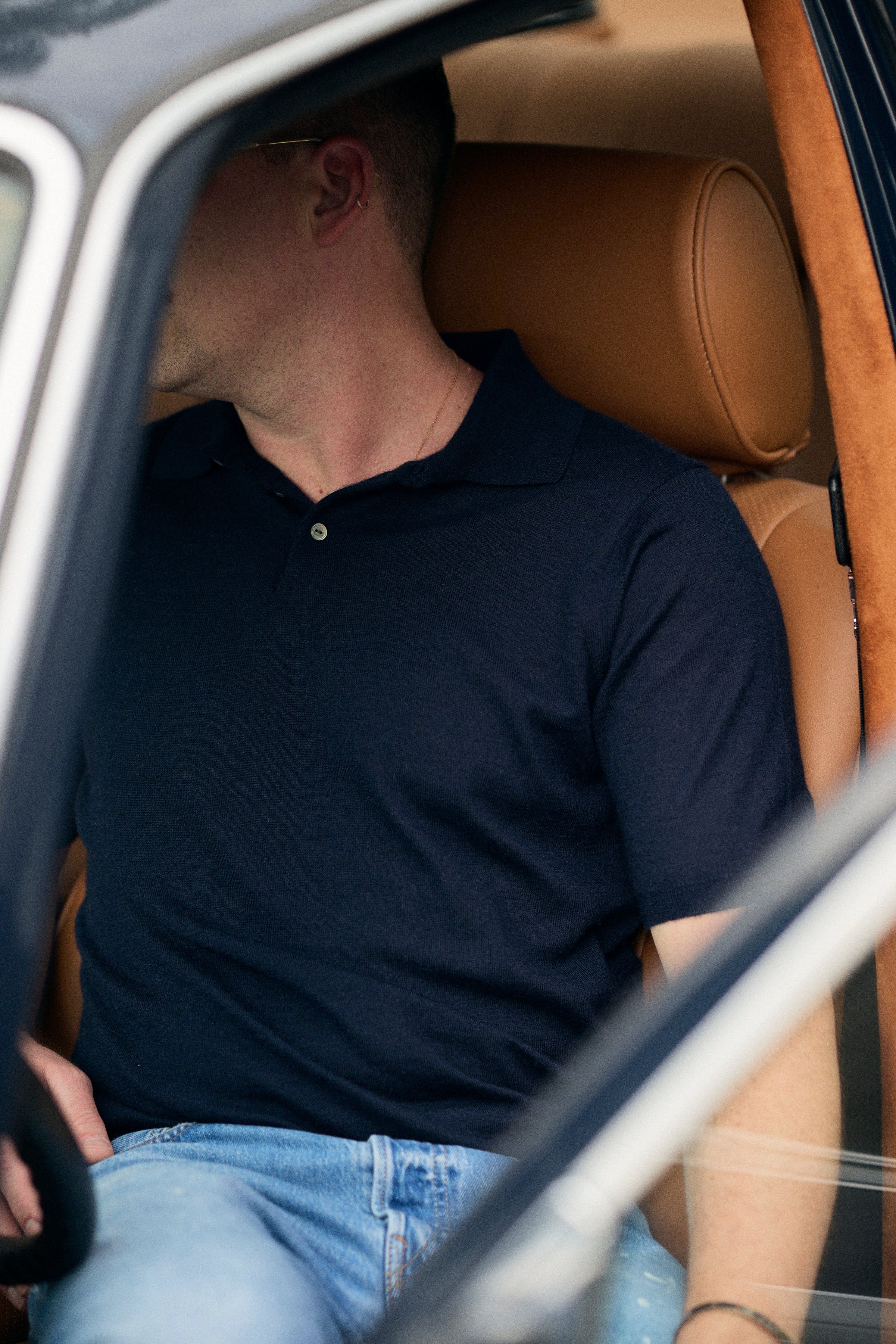 Hank Fine Cashmere Hampton Polo in Midnight Navy