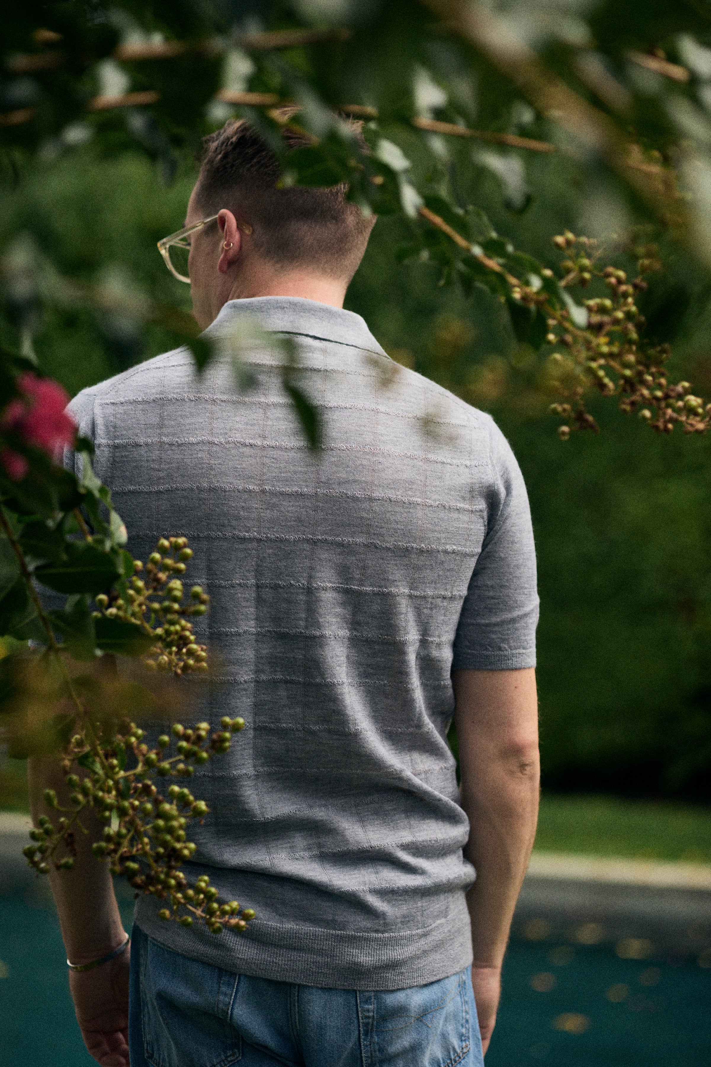 Hank Fine Cashmere Hampton Polo in Medium Grey