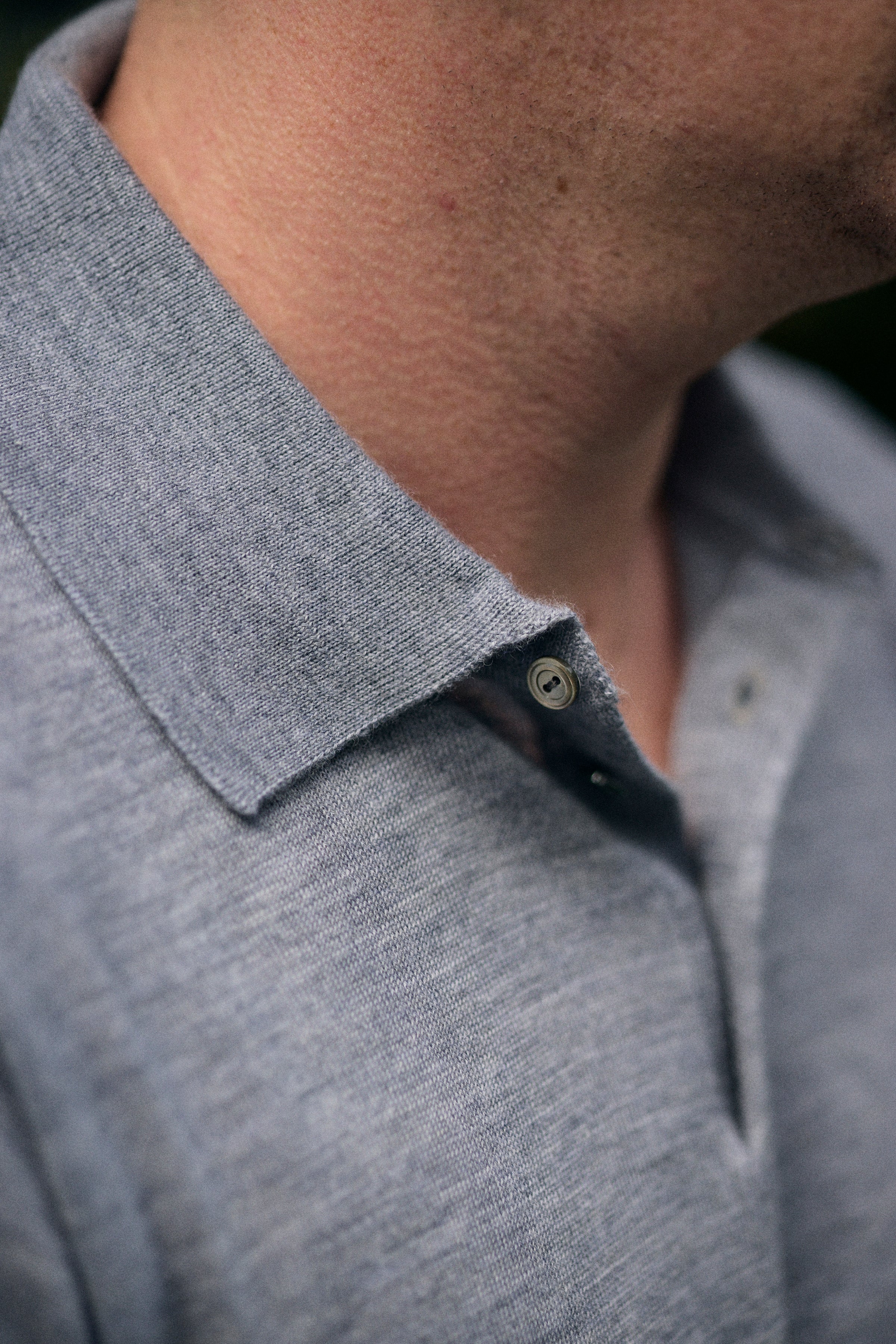 Hank Fine Cashmere Hampton Polo in Medium Grey