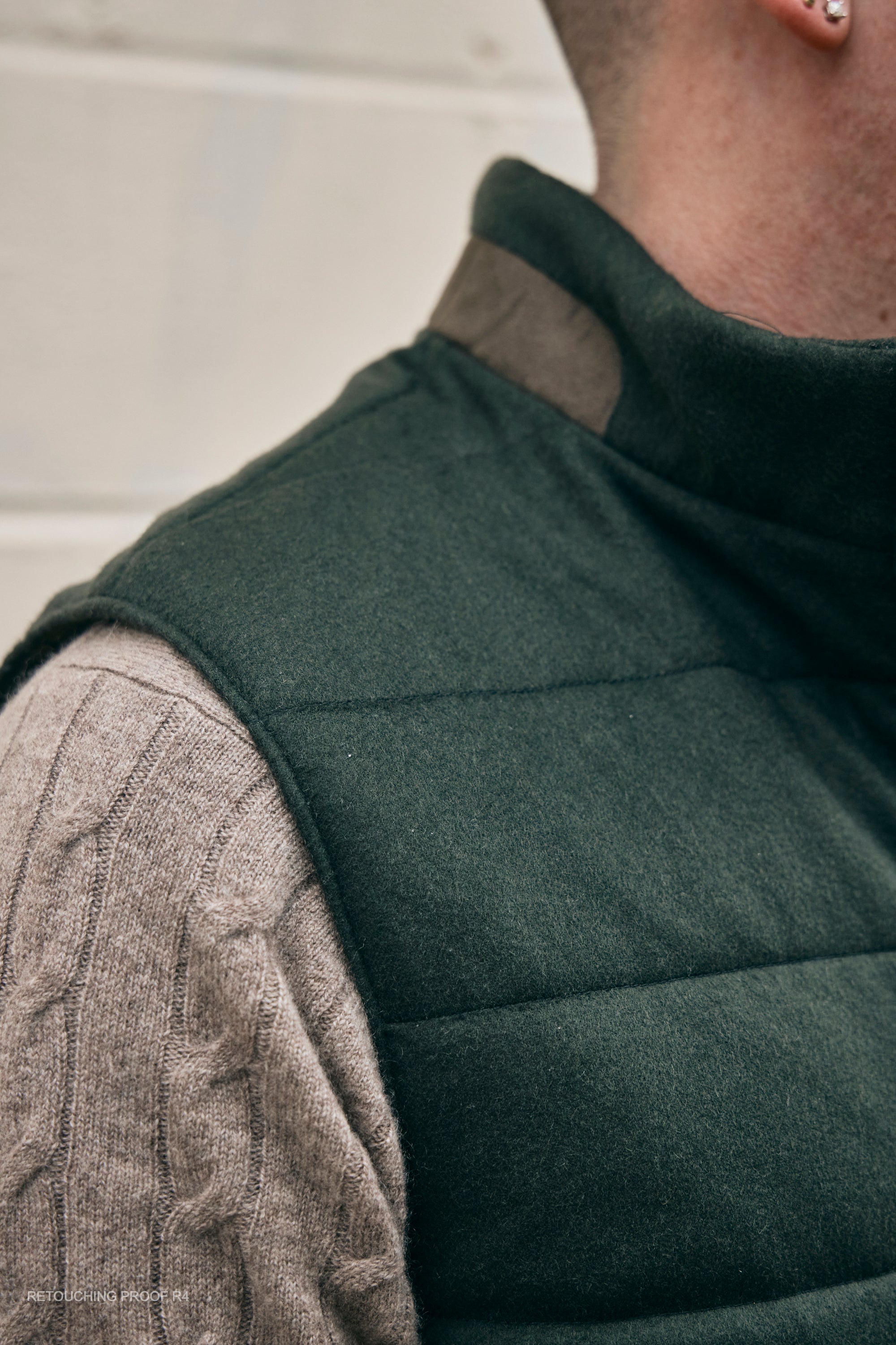 Hank Cashmere Parsonage Vest Olive Green