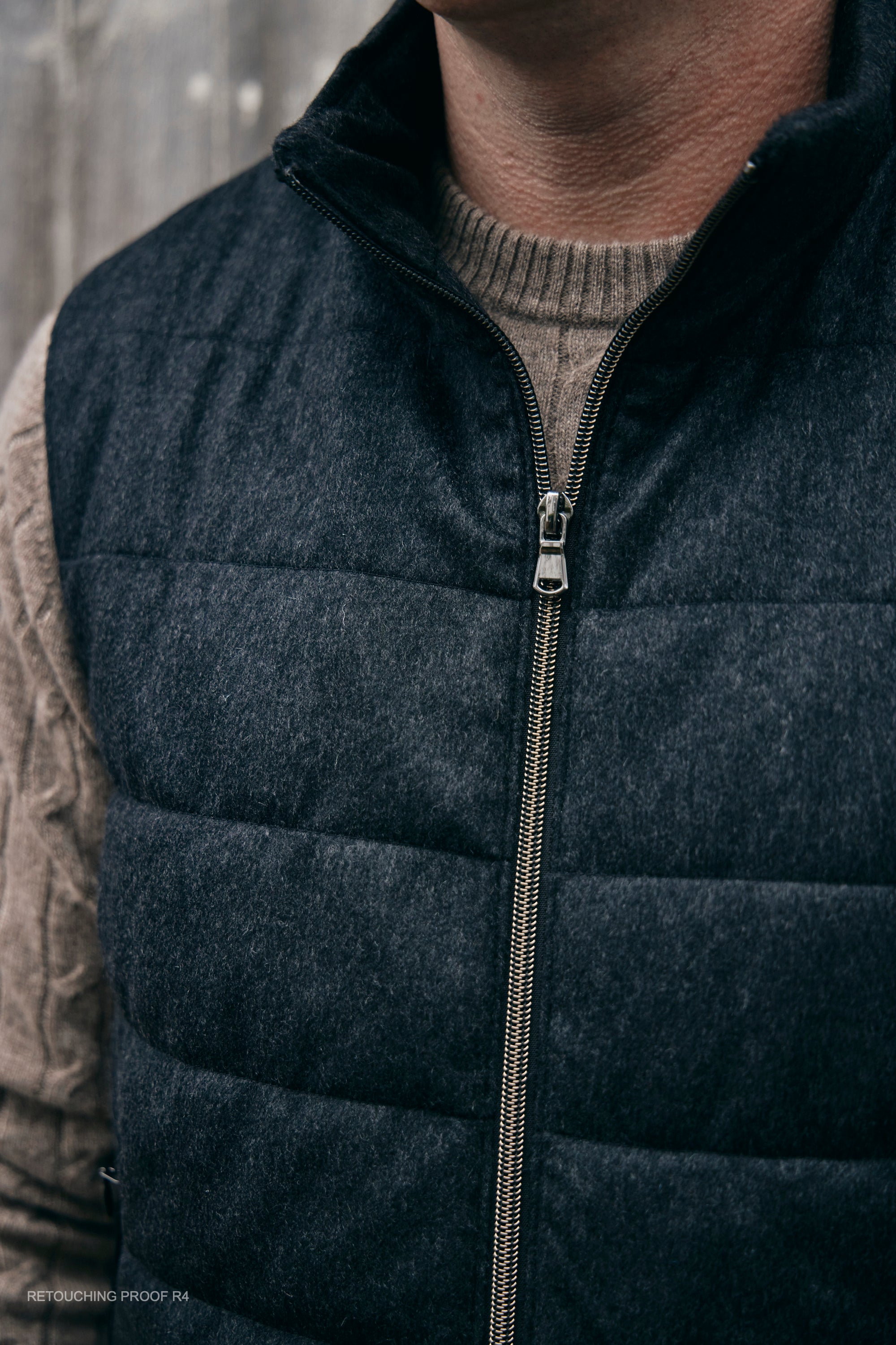 Hank Cashmere Parsonage Vest in Charcoal