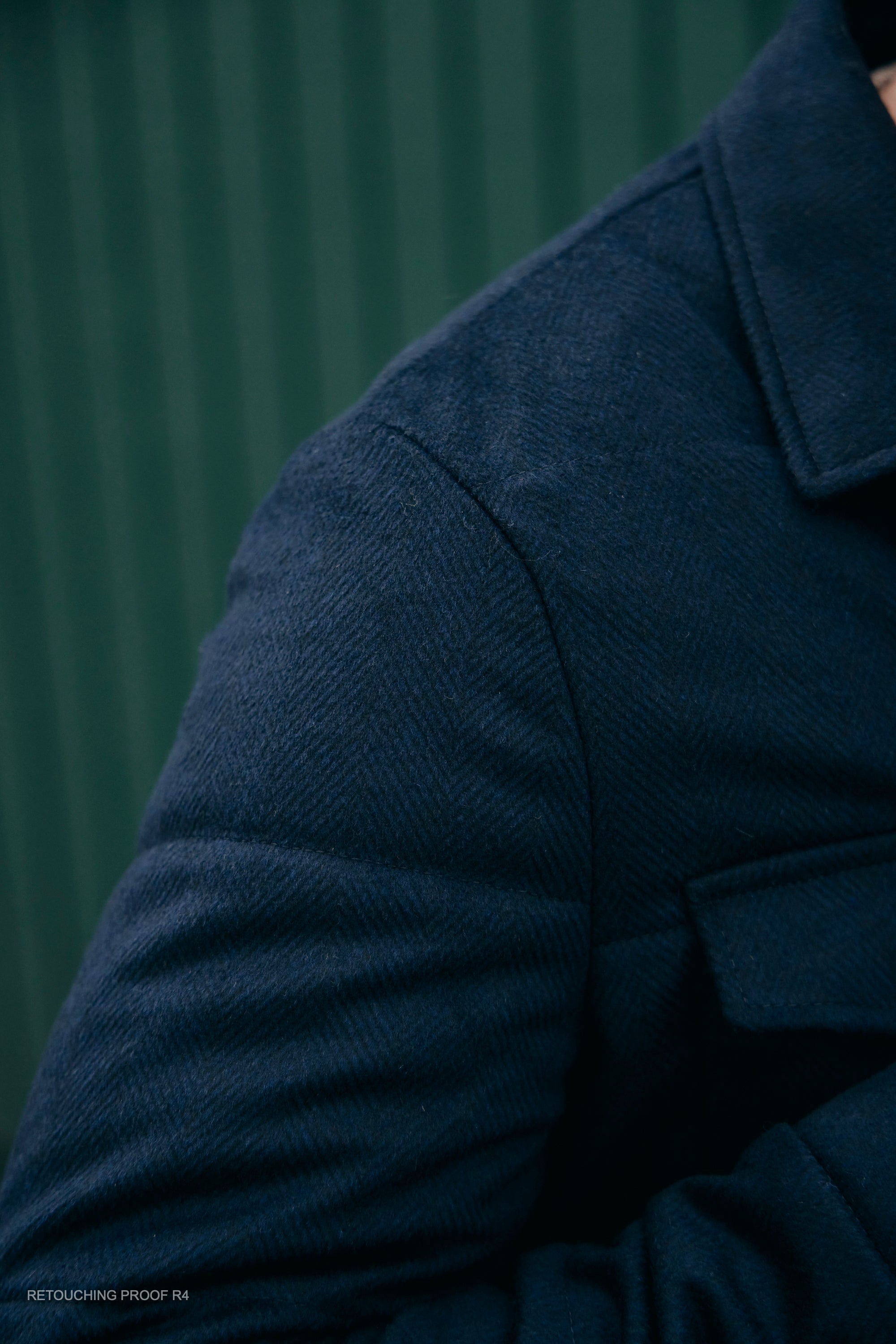 Hank Cashmere Quilted Barn Jacket in Navy