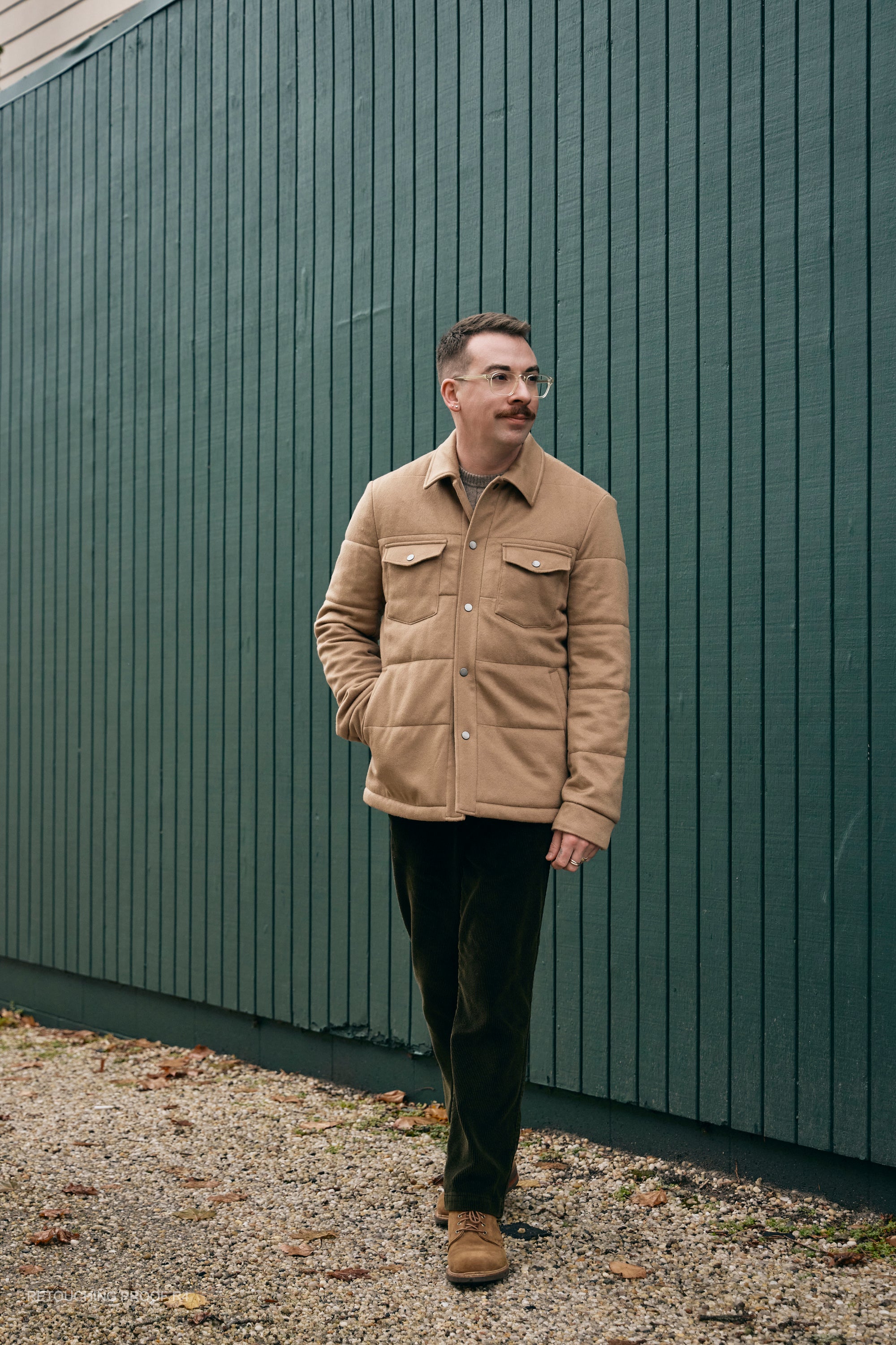 Hank Cashmere Thayer Quilted Jacket in Camel