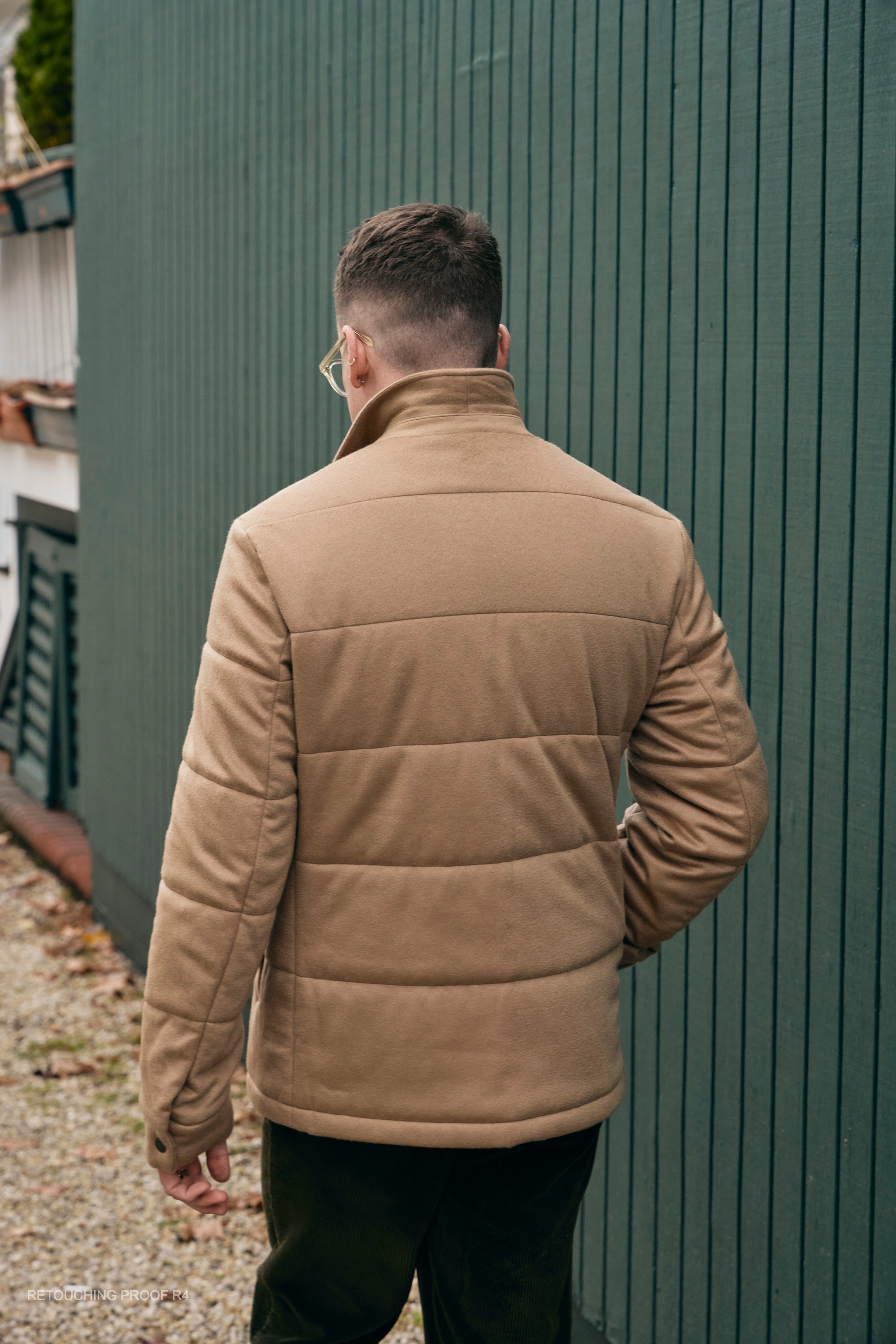 Hank Cashmere Thayer Quilted Jacket in Camel