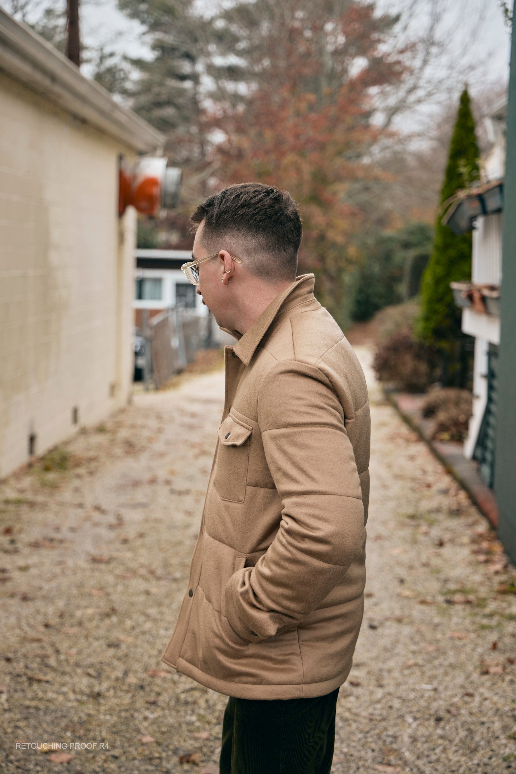 Hank Cashmere Thayer Quilted Jacket in Camel