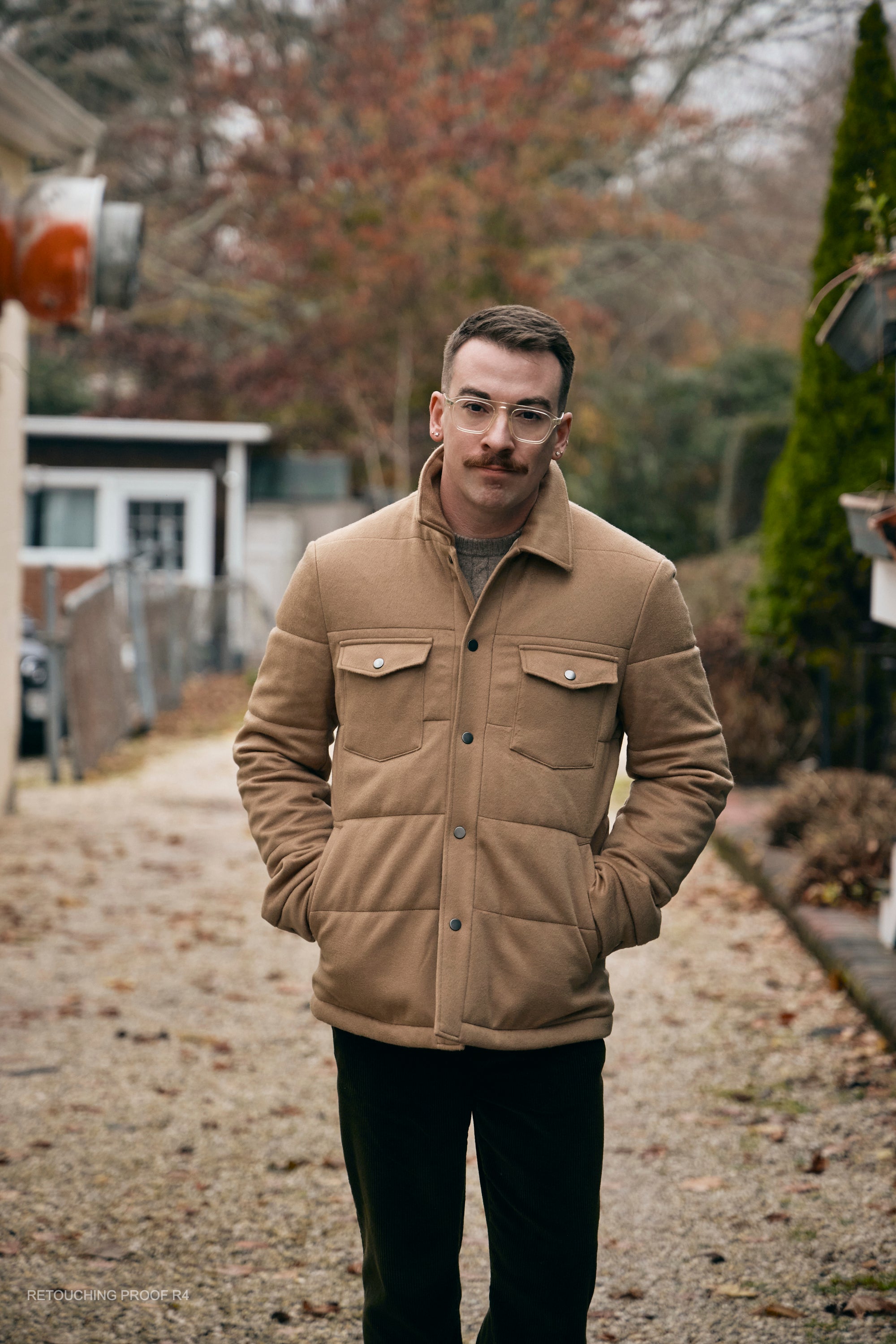 Hank Cashmere Thayer Quilted Barn Jacket in Camel