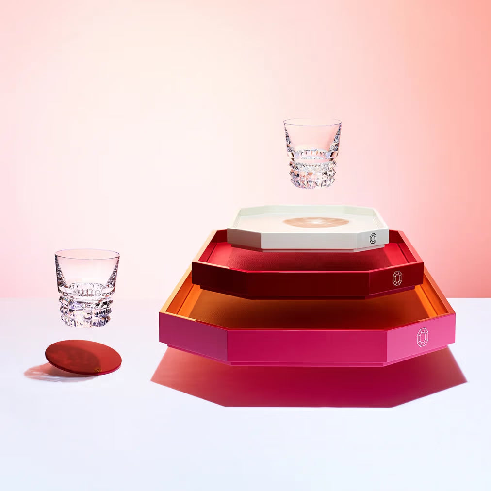 Octogone Red Tray, Medium