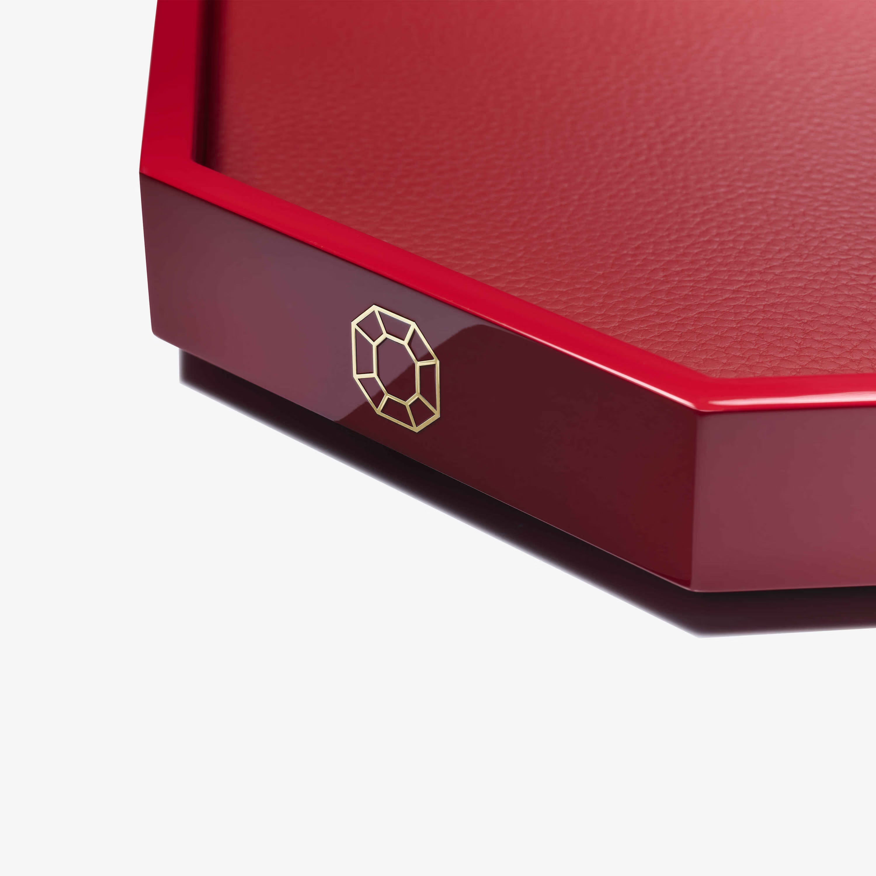Octogone Red Tray, Medium