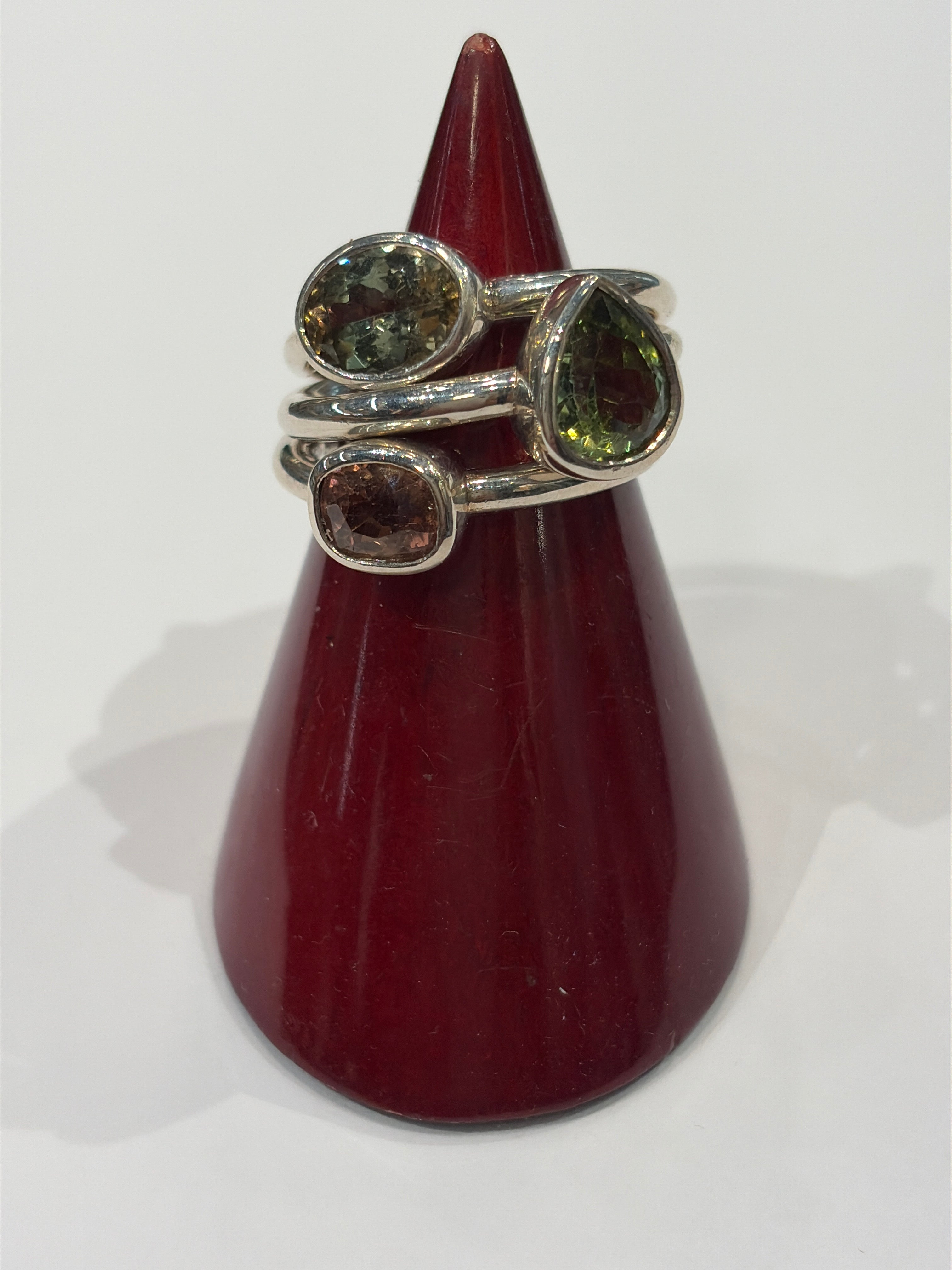 Tourmaline Gemstones Set in Sterling Silver