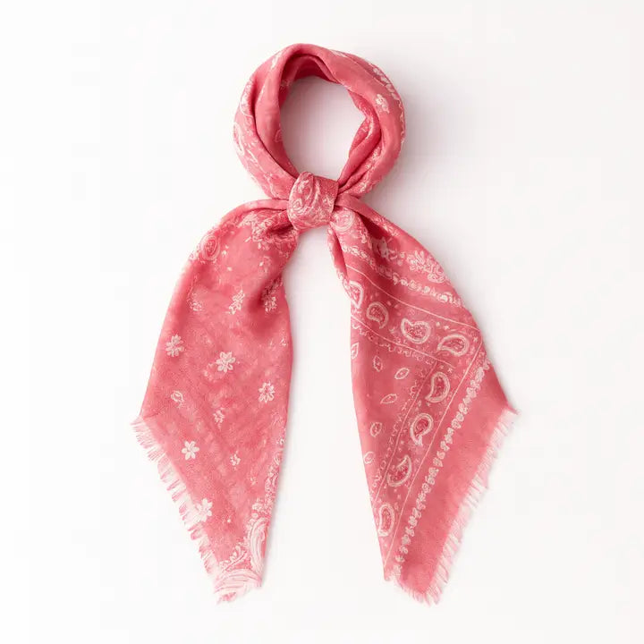 Hank Cashmere Vintage Paisley Neckerchief, Brick