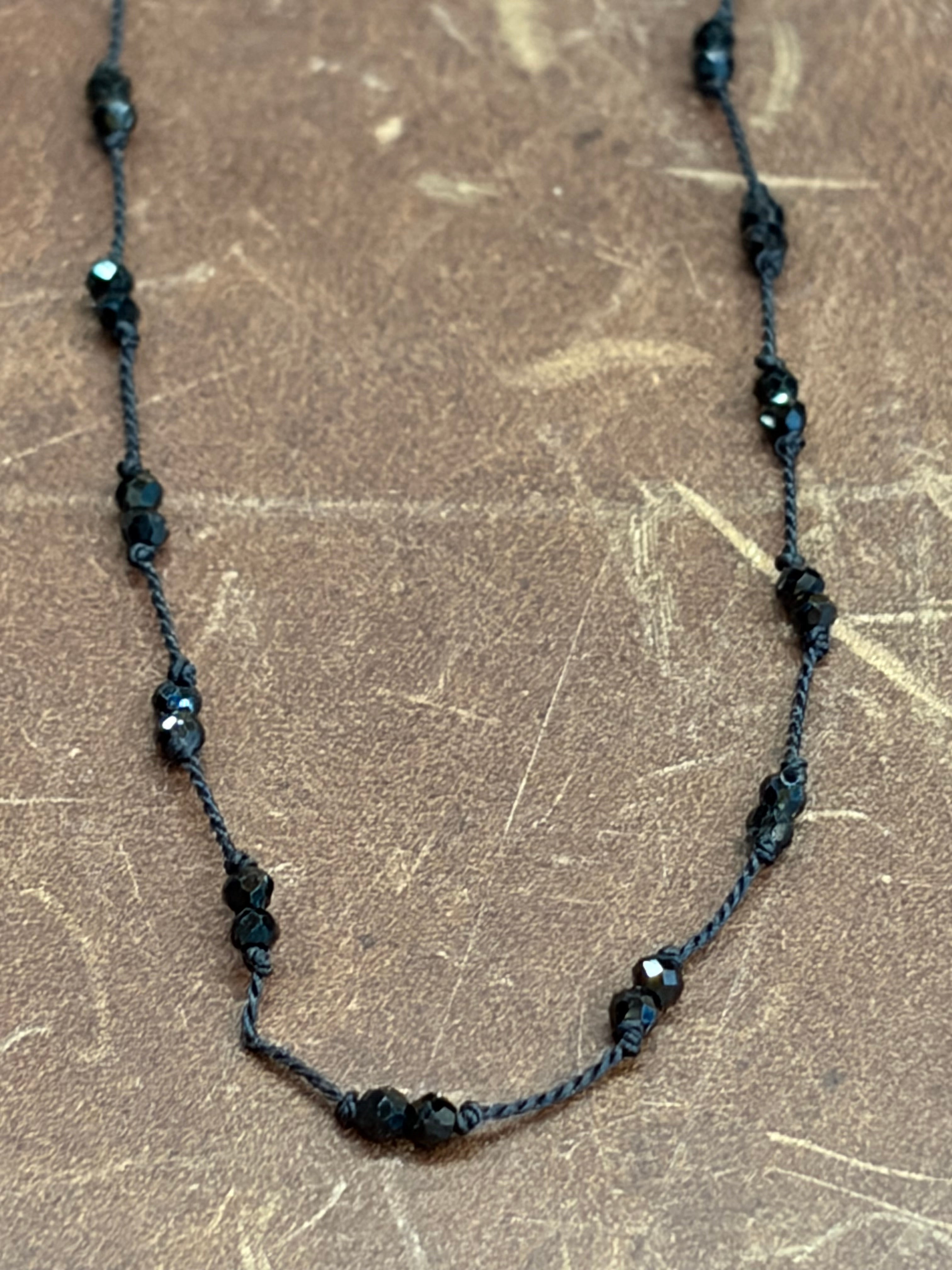 Knotted Double Beaded Gemstone Necklace