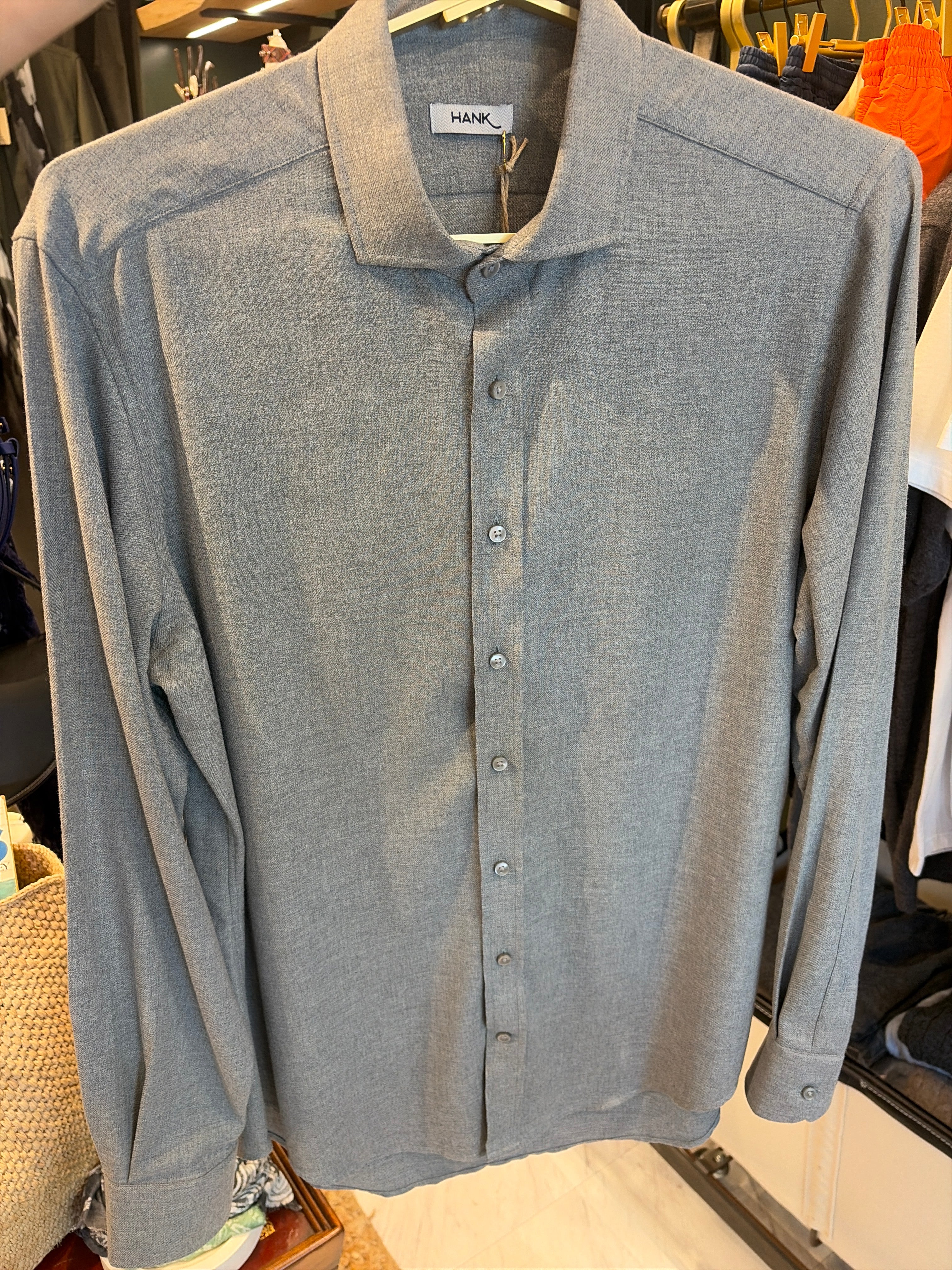 Hank Cotton Corwith Shirt in Grey