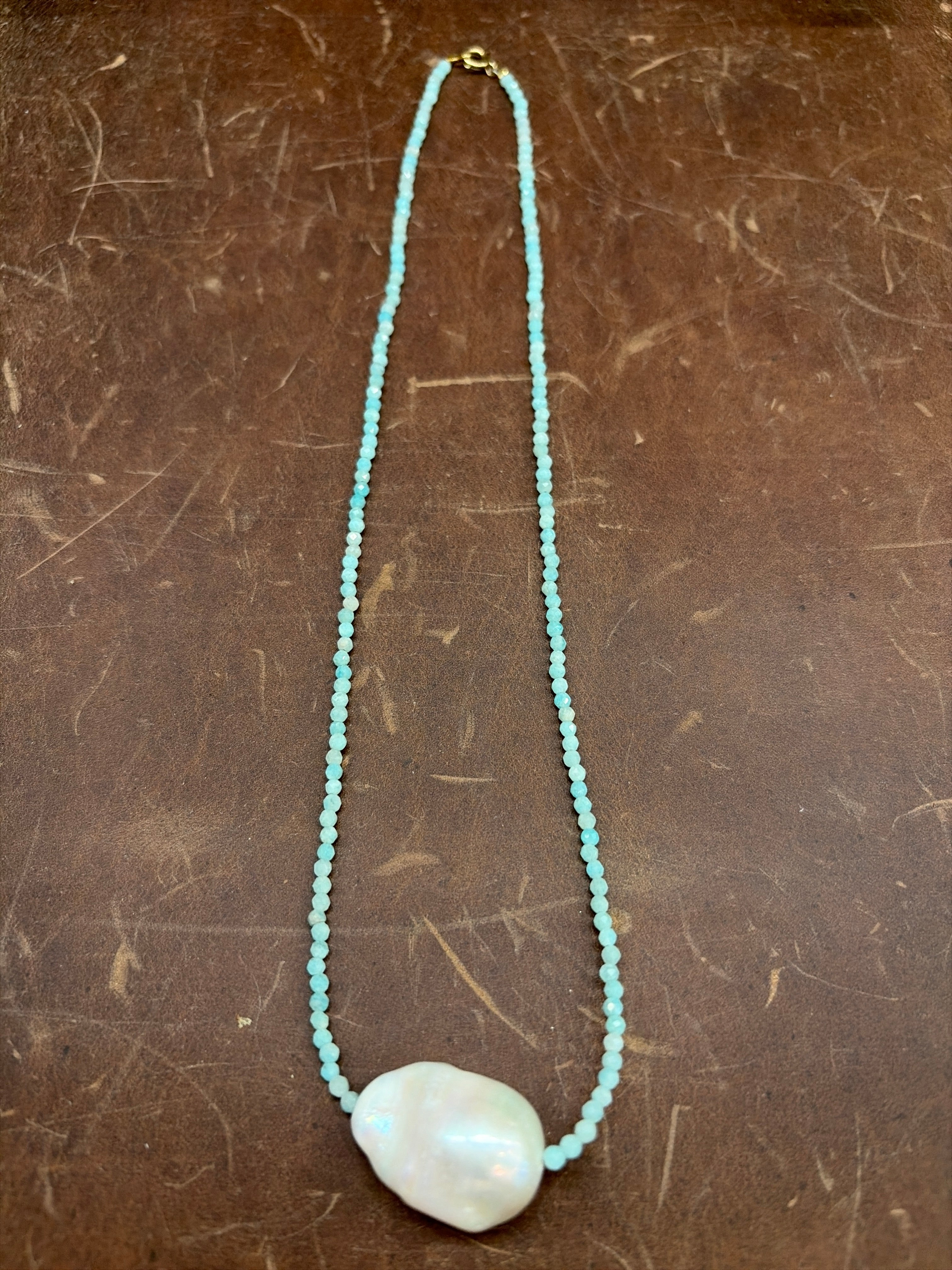 Beaded Baroque Pearl Necklace