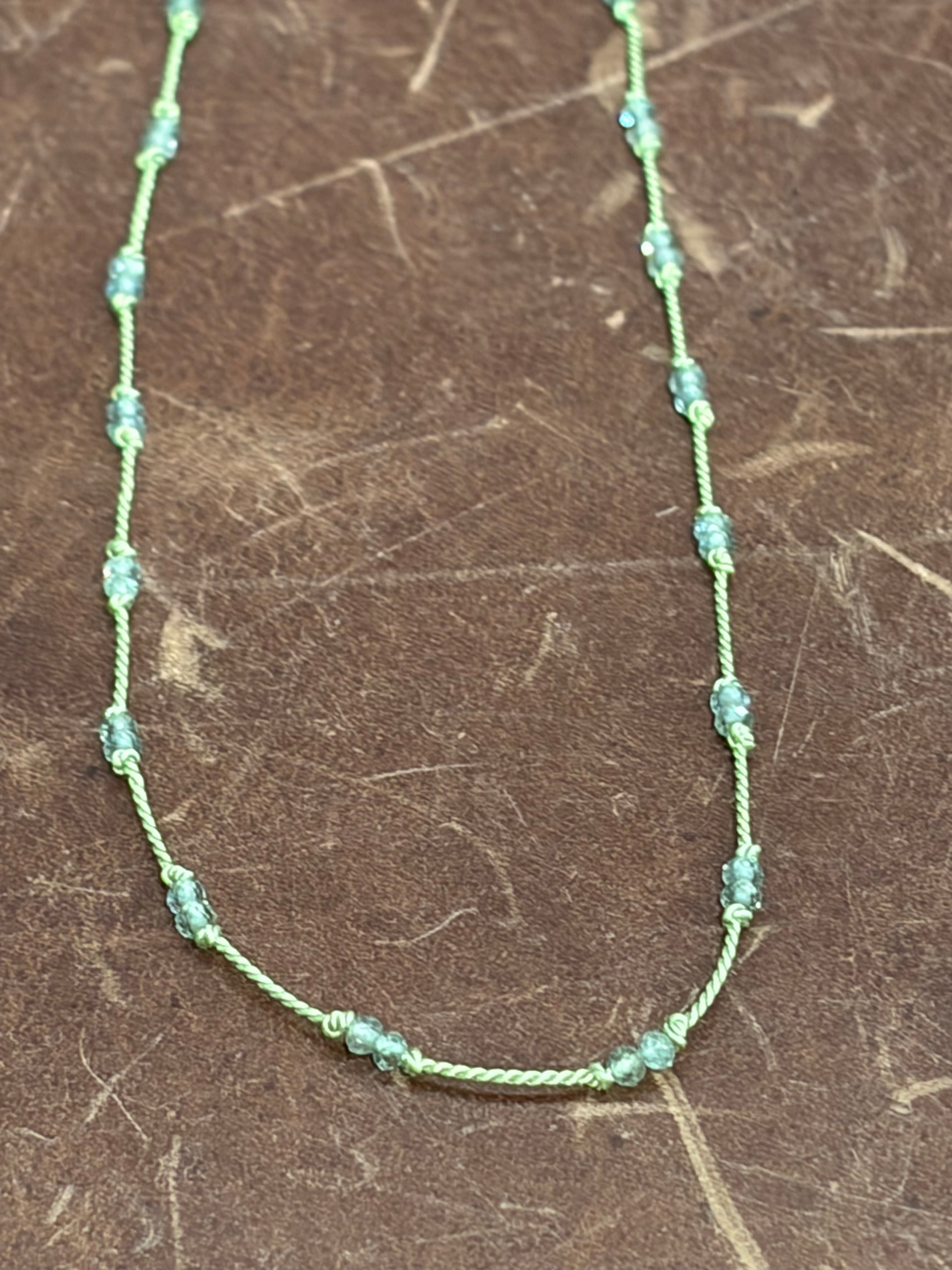 Knotted Double Beaded Gemstone Necklace