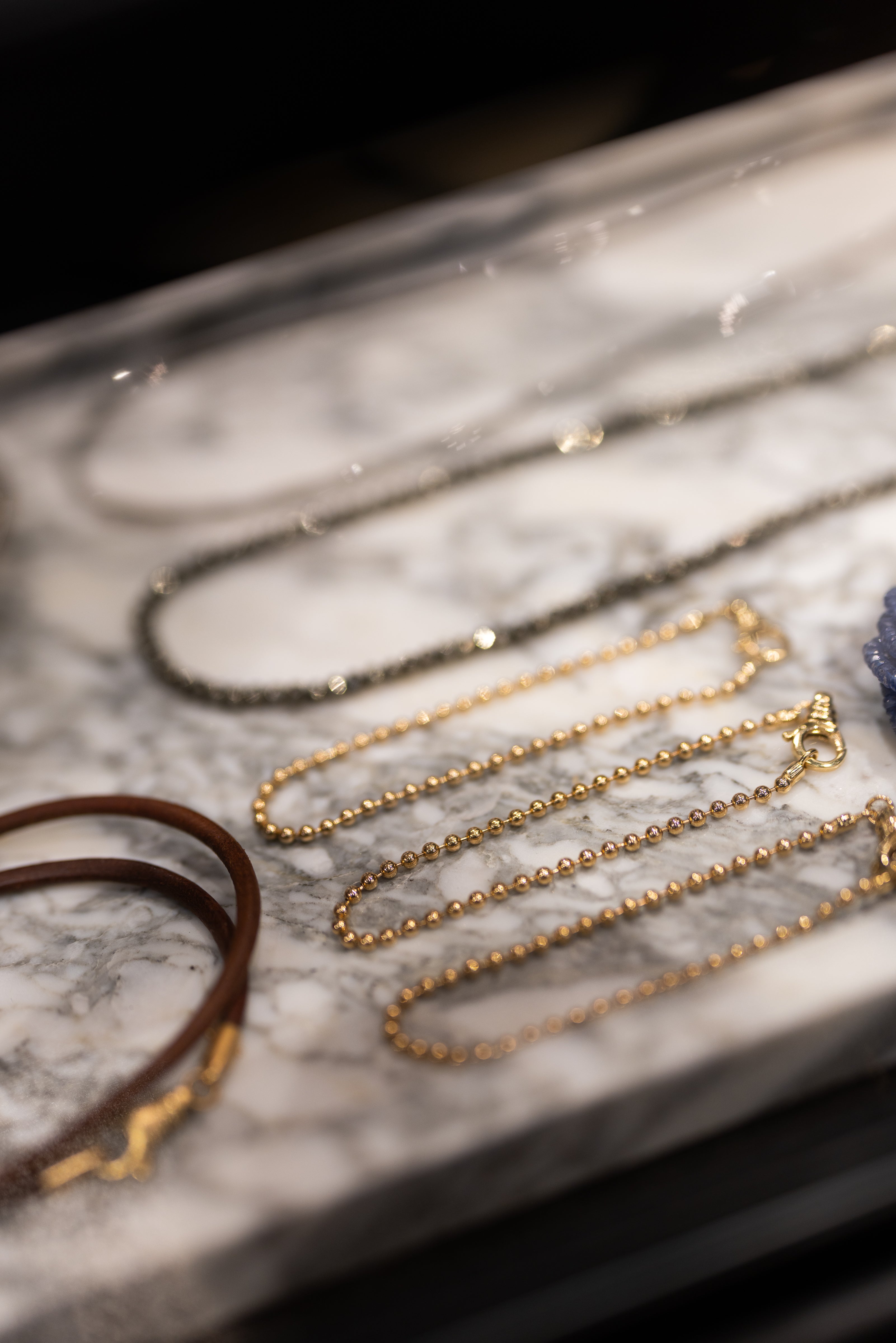 Ball Chain Solid 18K Gold Bracelet, 6.5"