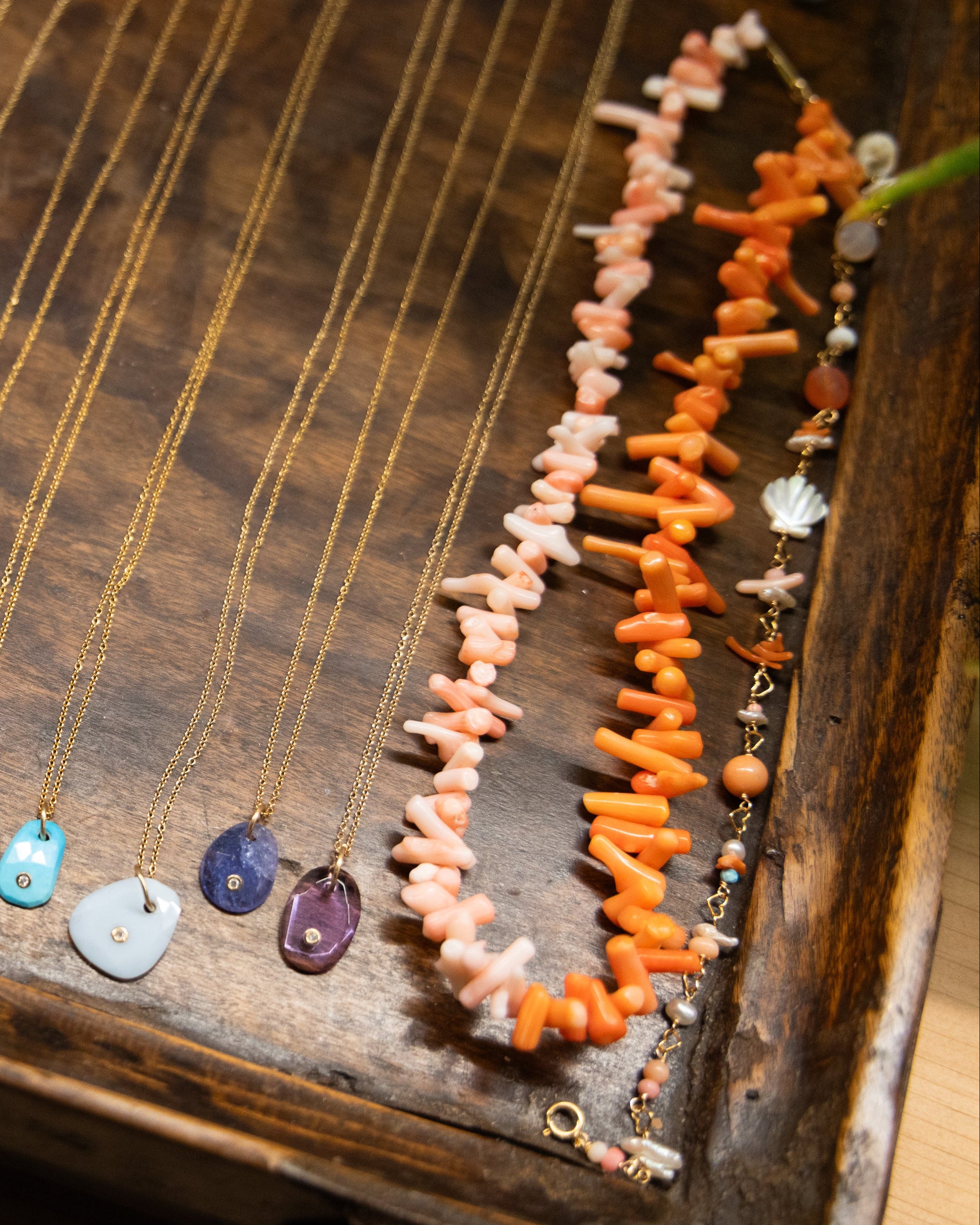 Rossi Coral & Pearl Anklet