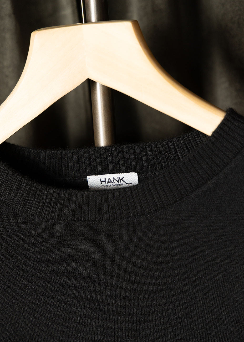 Hank Fine Cashmere Newman Sweater in Black