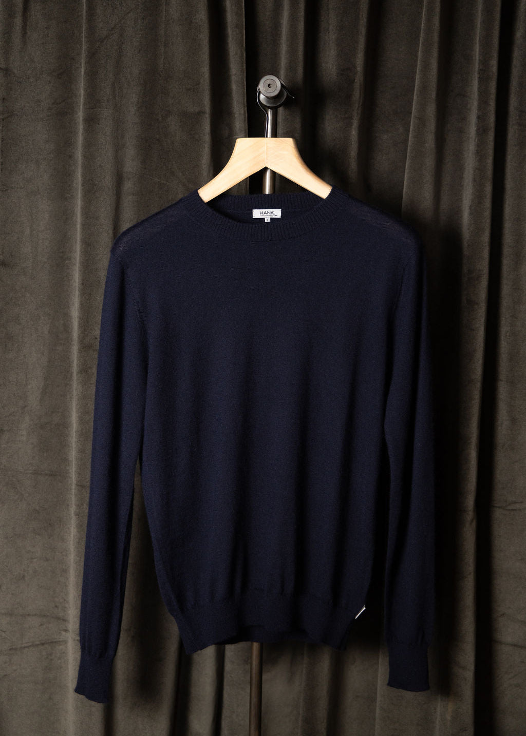 Hank Fine Cashmere Newman Sweater in Midnight Navy