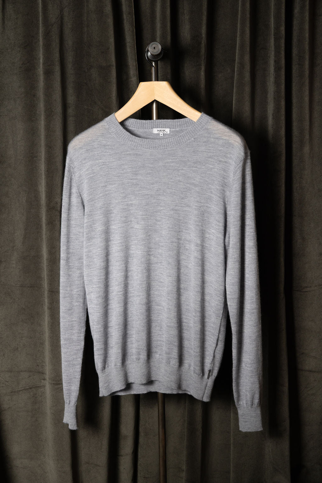 Hank Fine Cashmere Newman Sweater in Medium Grey