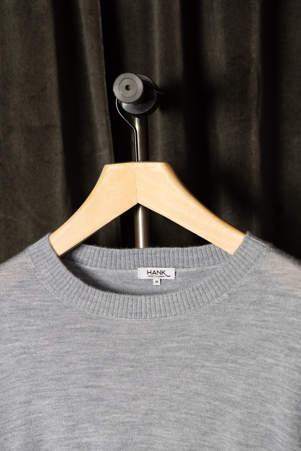 Hank Fine Cashmere Newman Sweater in Medium Grey