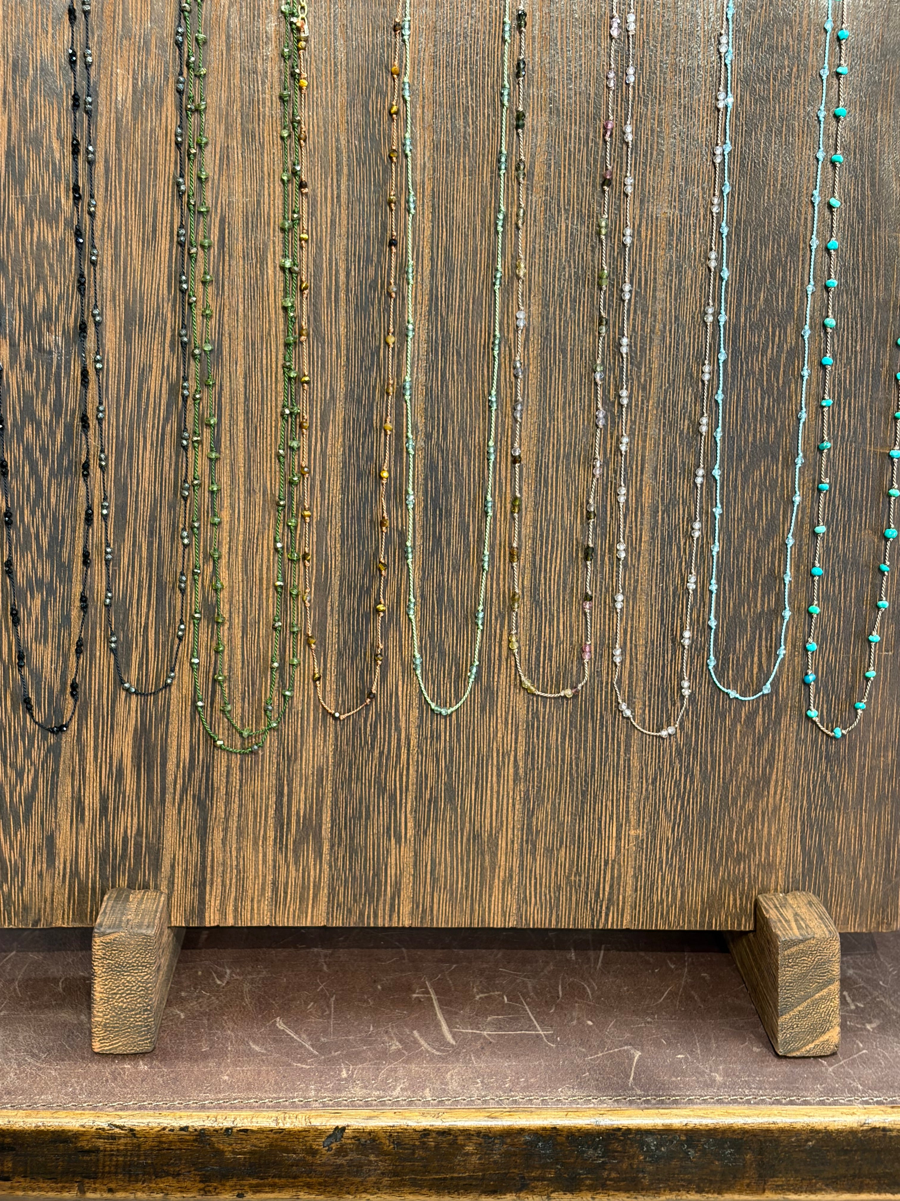 Knotted Double Beaded Gemstone Necklace