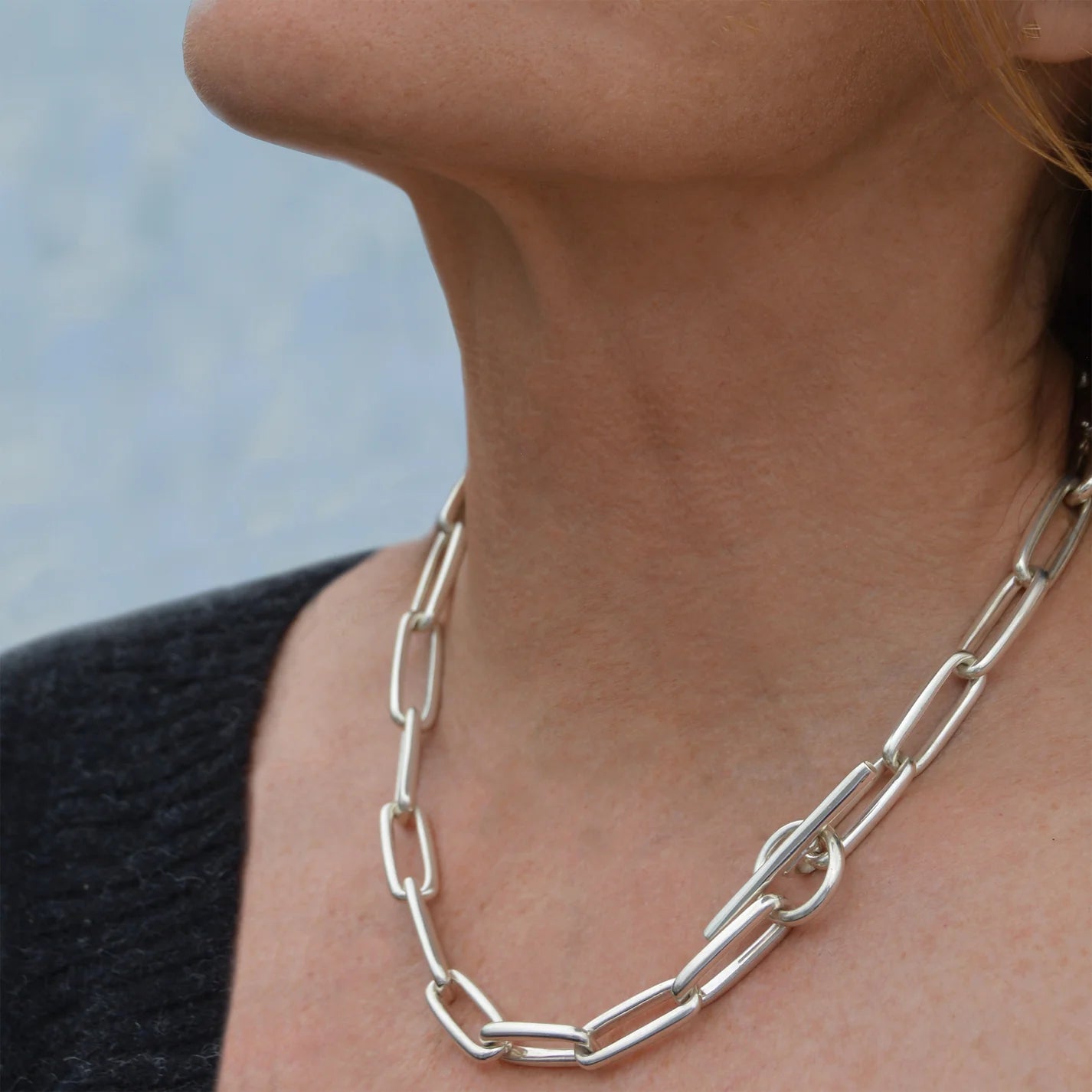 Chain Necklace Rhodium Sterling Silver
