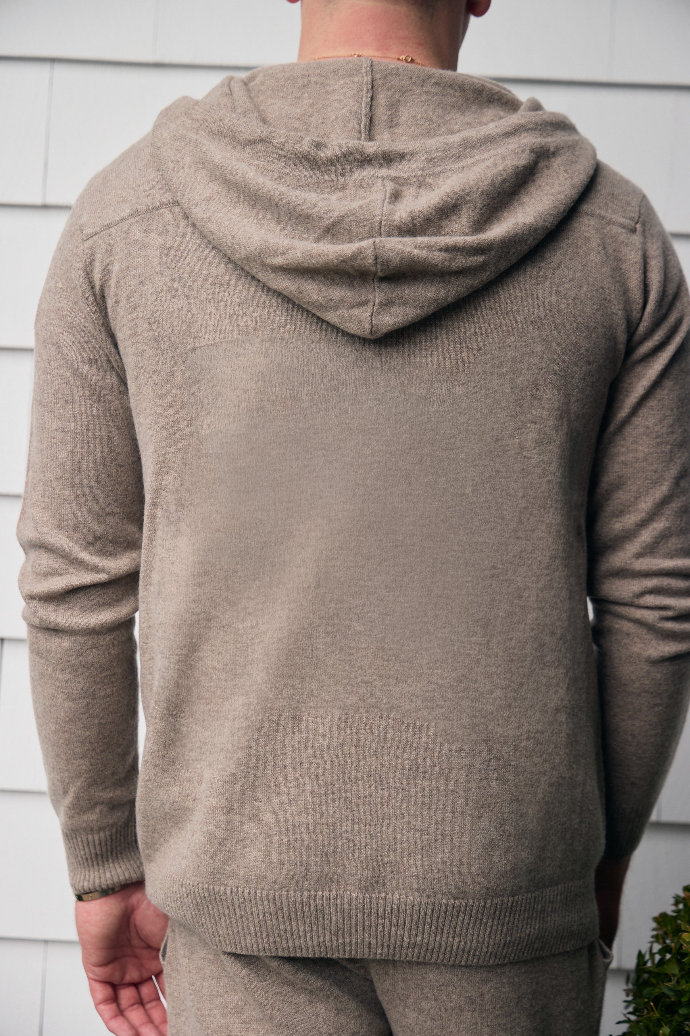 Hank Cashmere Latham Zip Up in Oatmeal