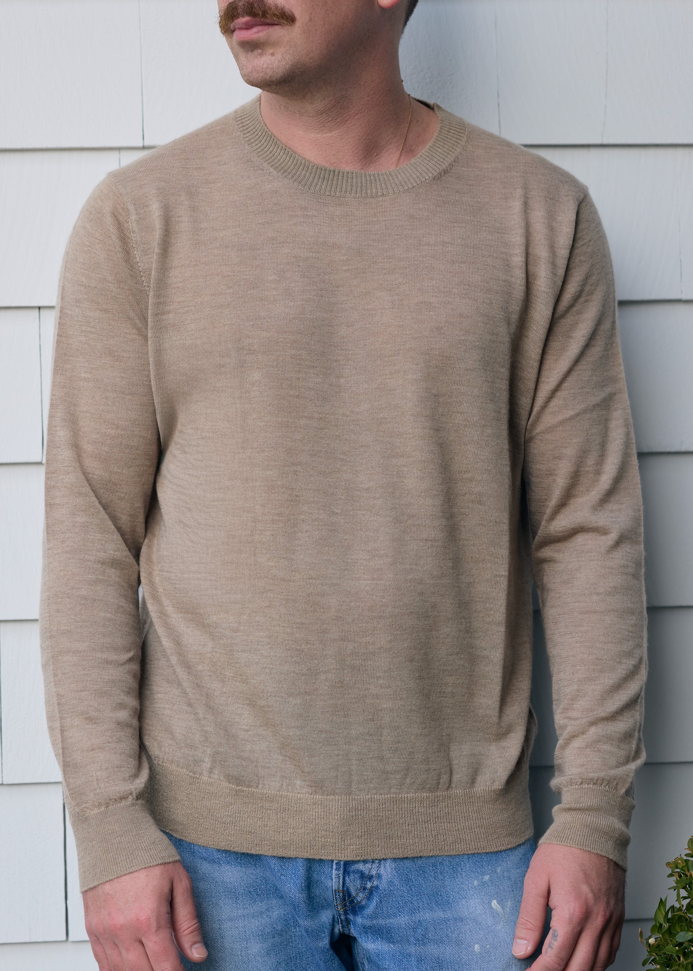 Hank Fine Cashmere Newman Sweater in Oatmeal