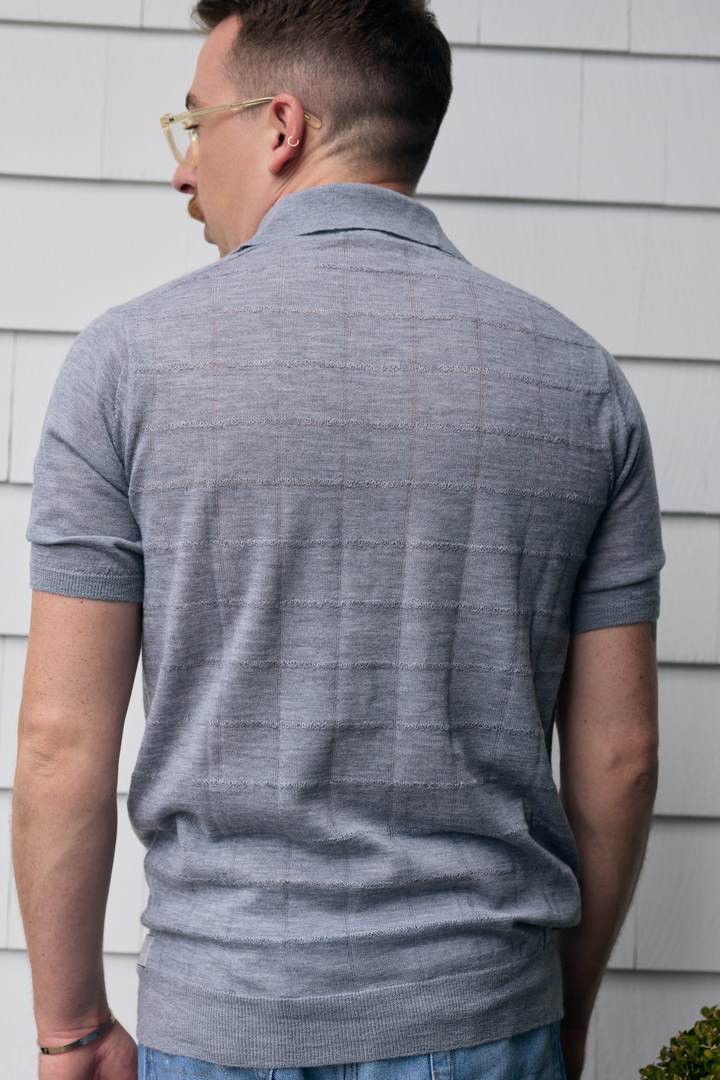 Hank Fine Cashmere Hampton Polo in Medium Grey