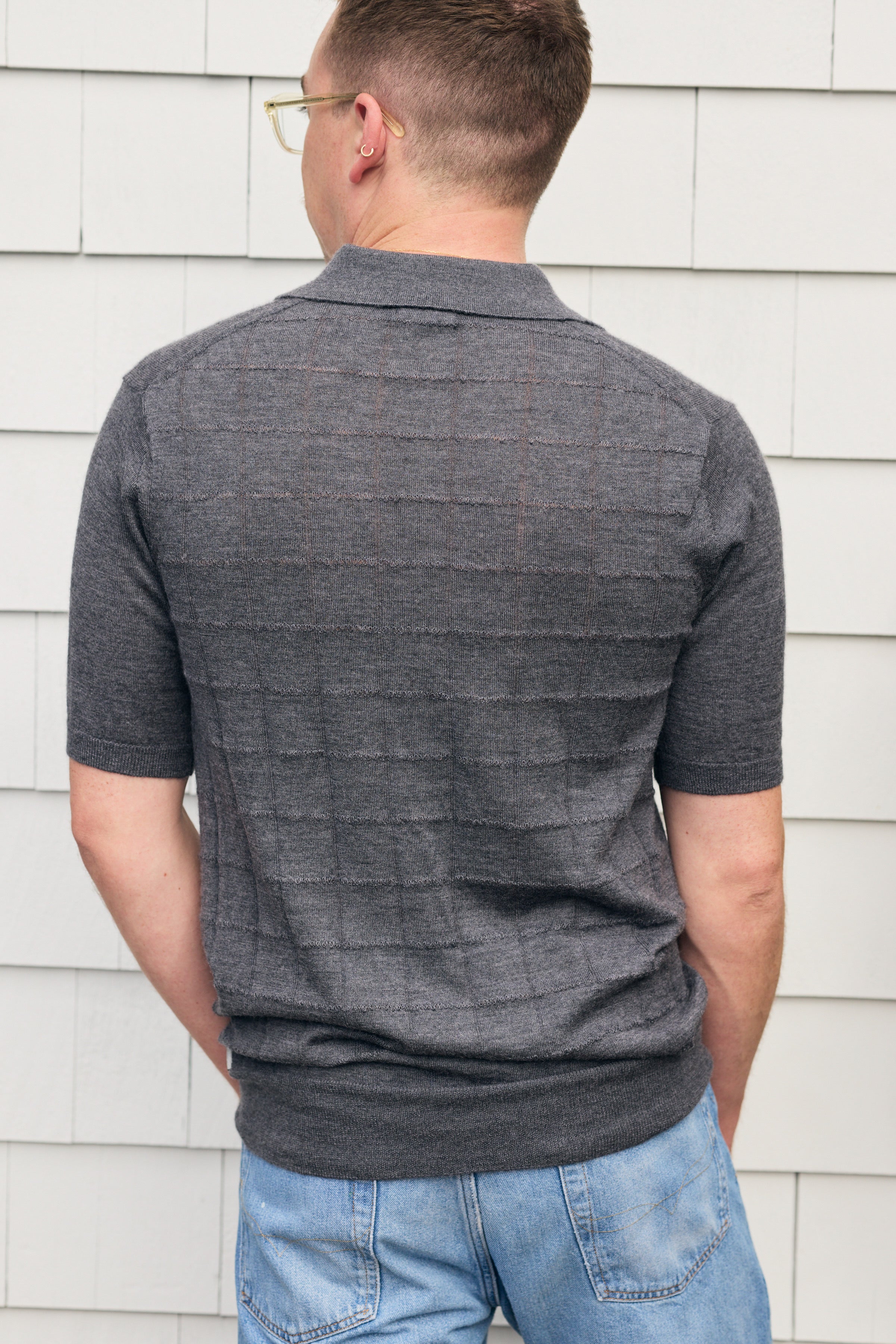 Hank Fine Cashmere Hampton Polo in Charcoal