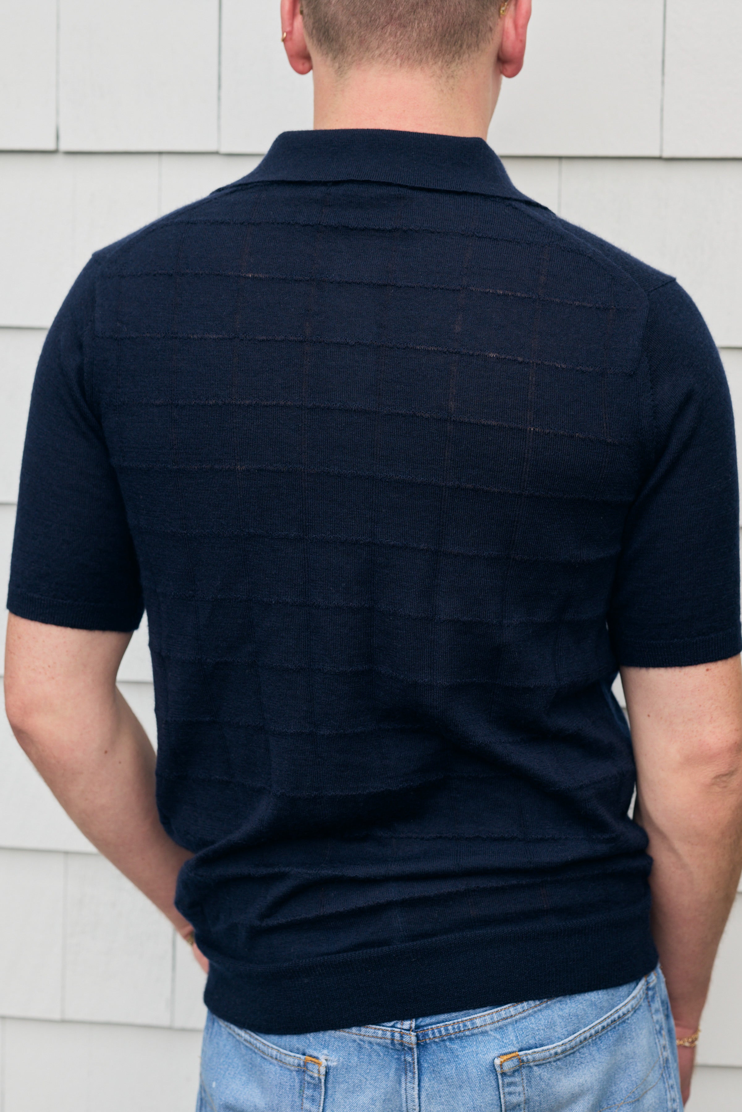 Hank Fine Cashmere Hampton Polo in Midnight Navy