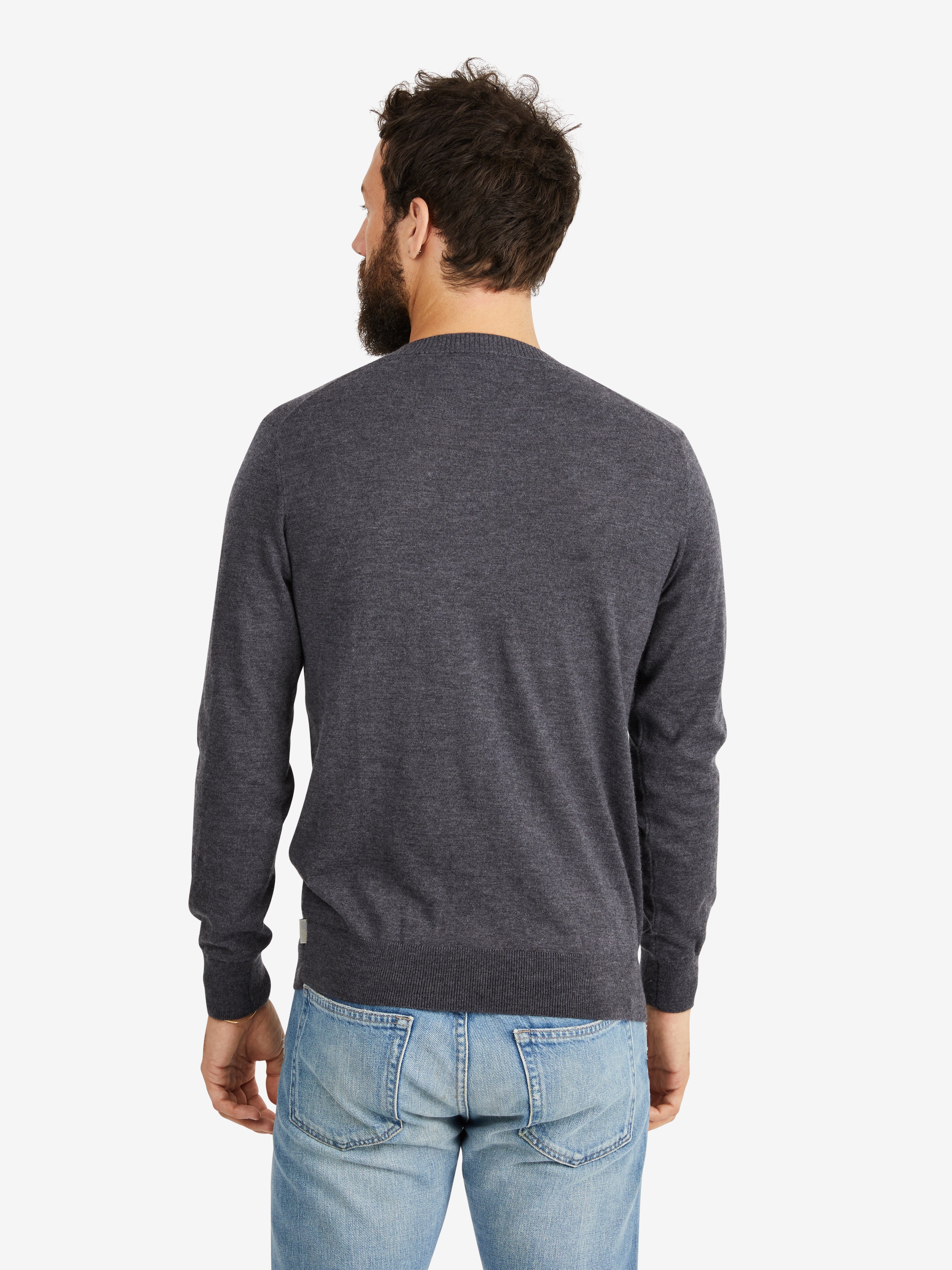Hank Fine Cashmere Newman Sweater in Charcoal