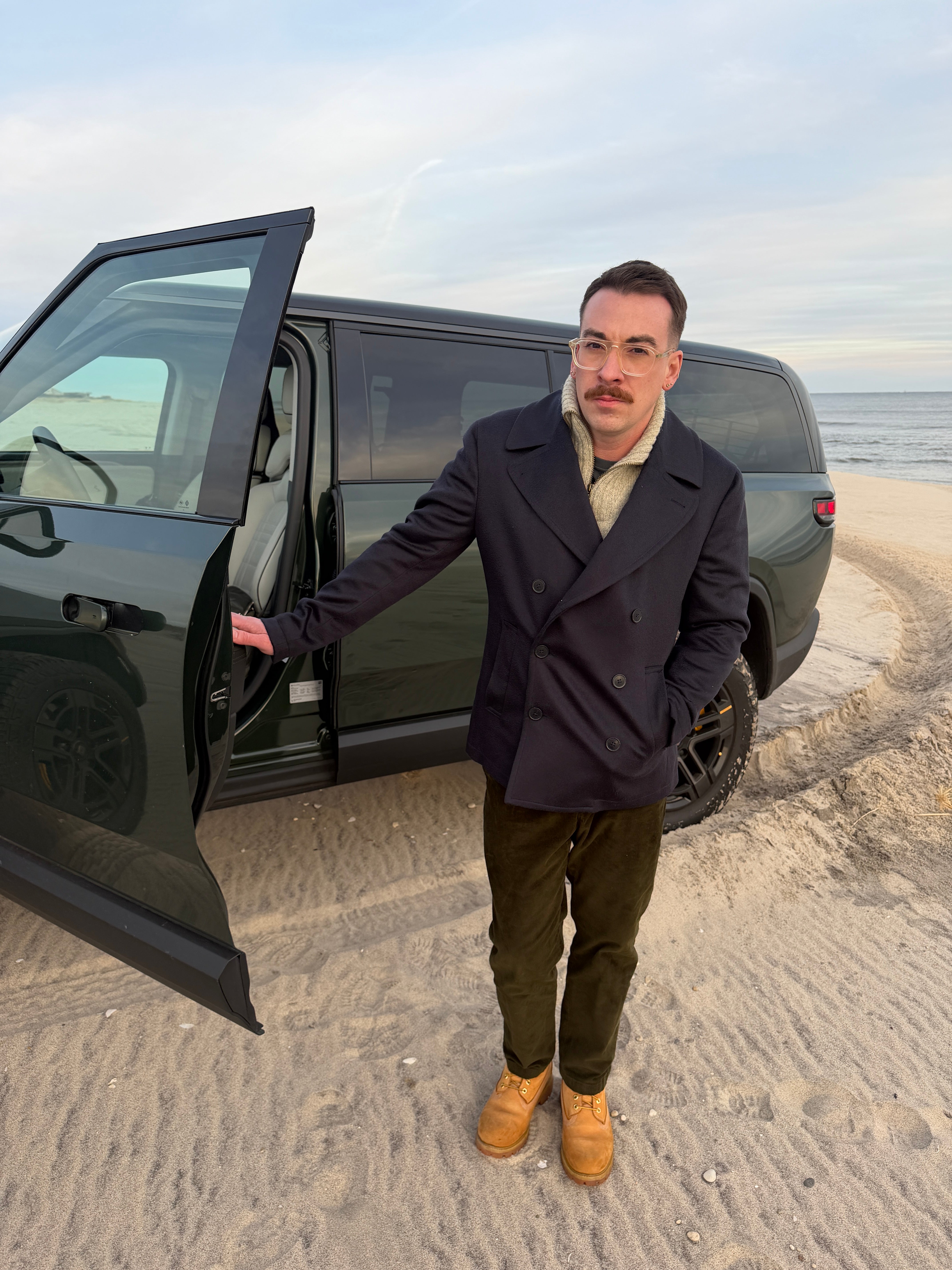 Hank Cashmere Gibson Peacoat in Navy