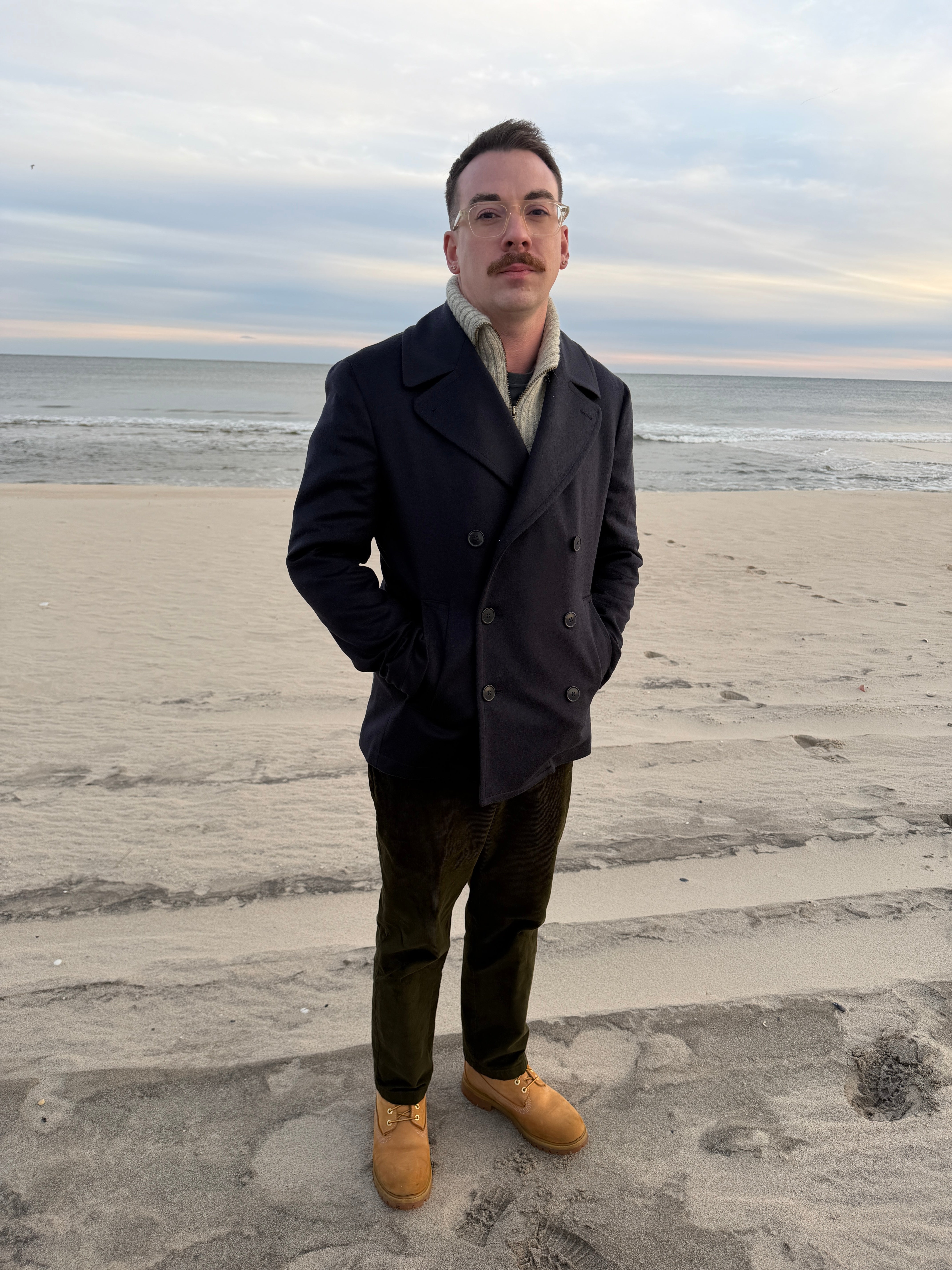 Hank Cashmere Gibson Peacoat in Navy