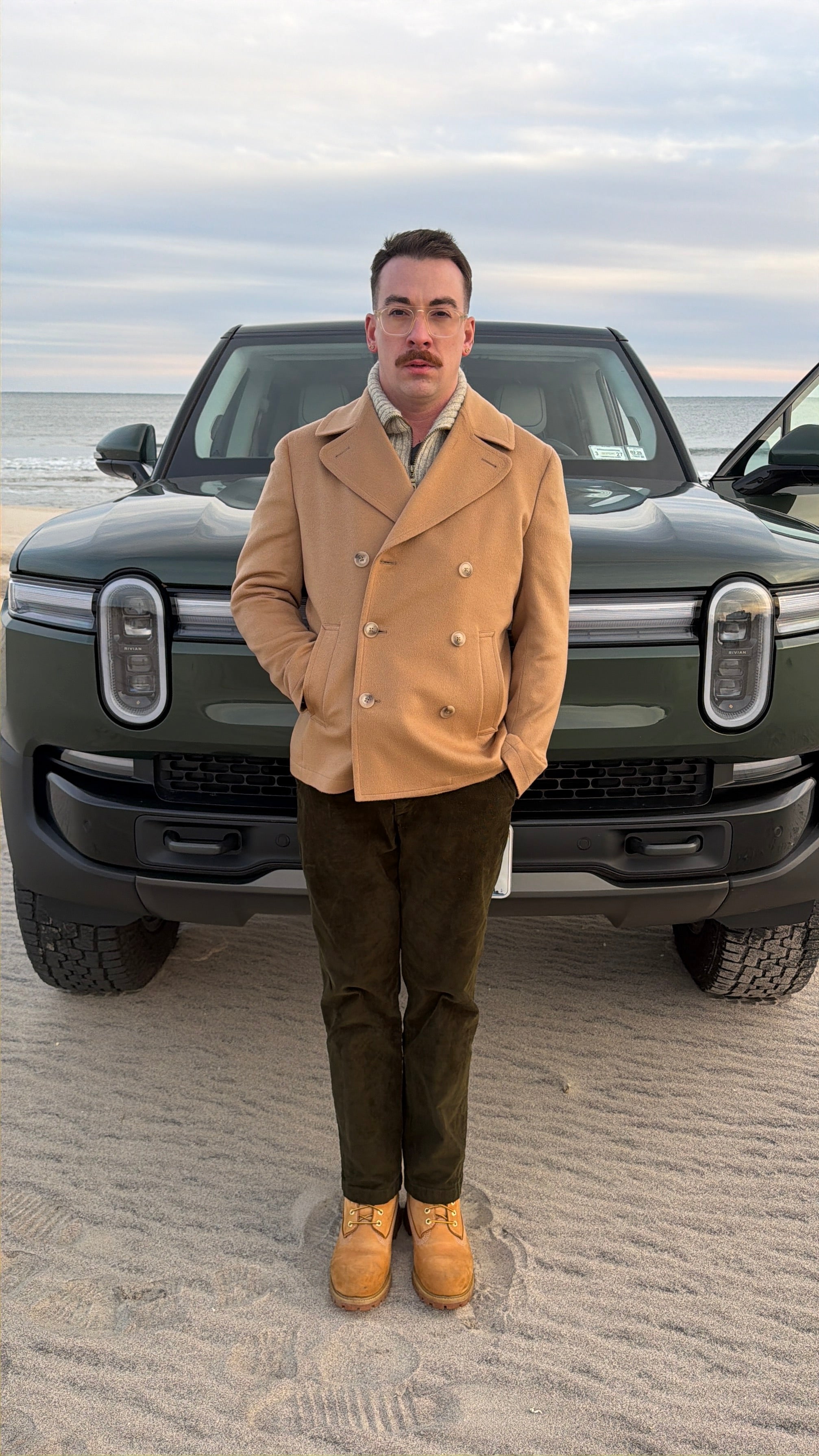 Hank Cashmere Gibson Peacoat in Camel