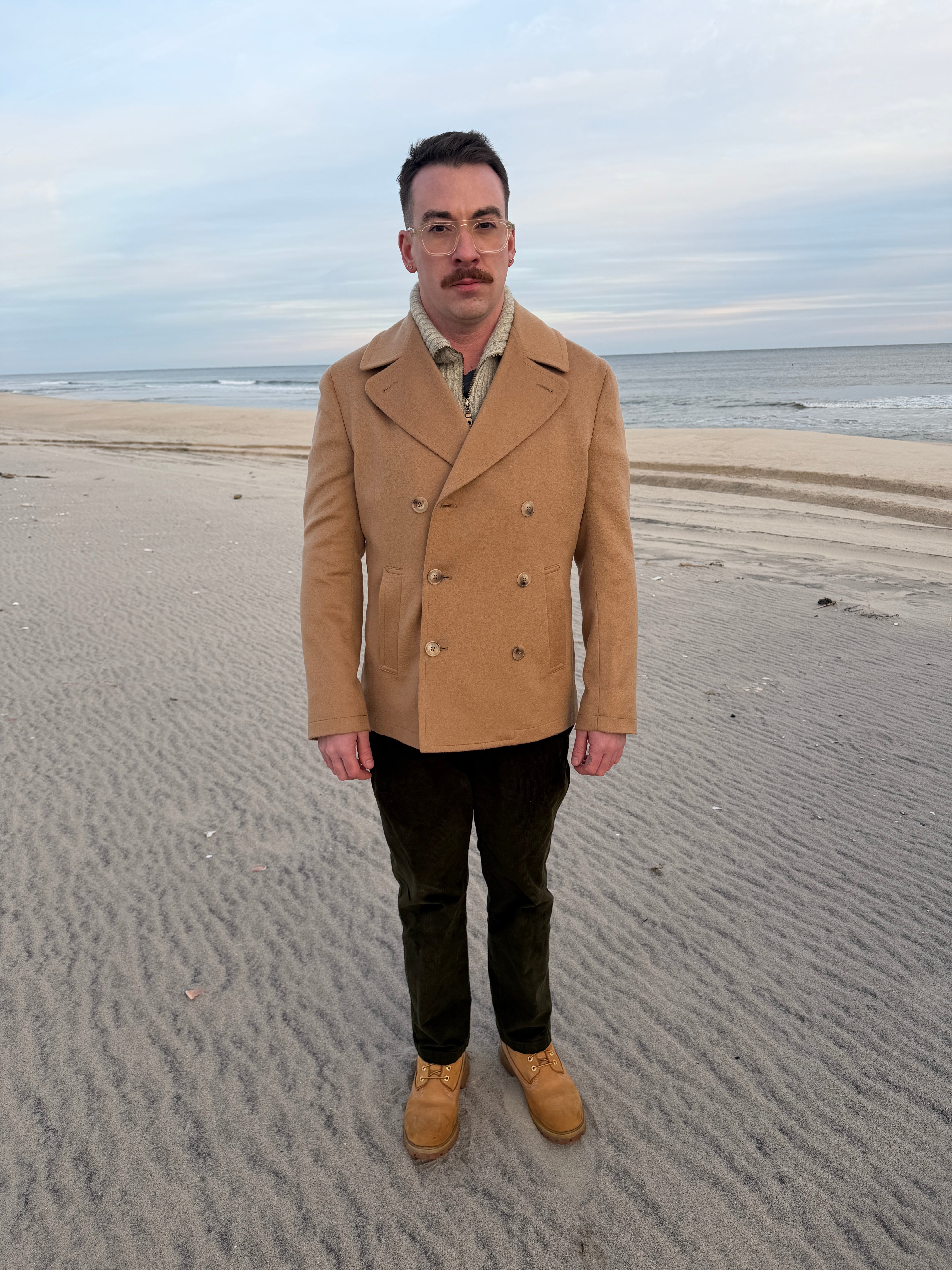 Hank Cashmere Gibson Peacoat in Camel