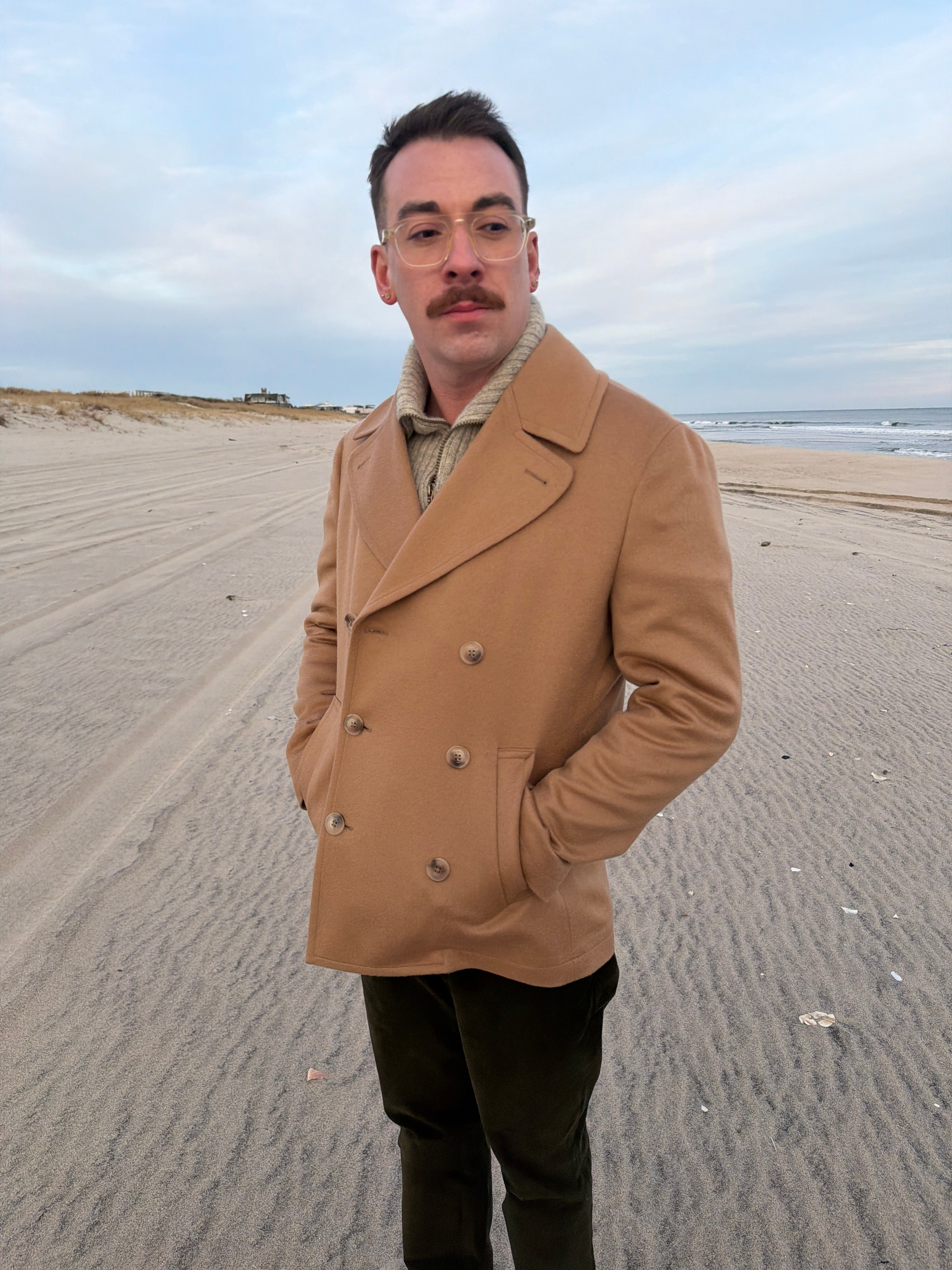 Hank Cashmere Gibson Peacoat in Camel