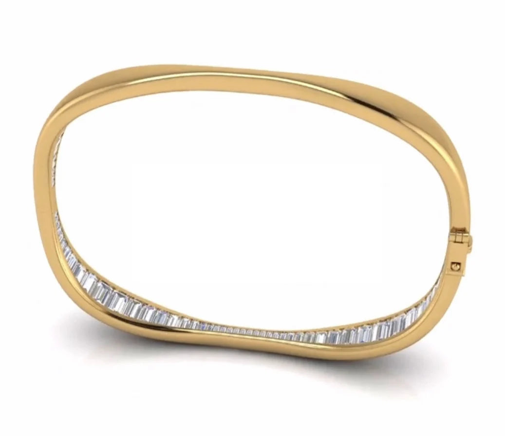 Secret Luxury Inside Diamond Wave Bracelet 20K Rose Gold