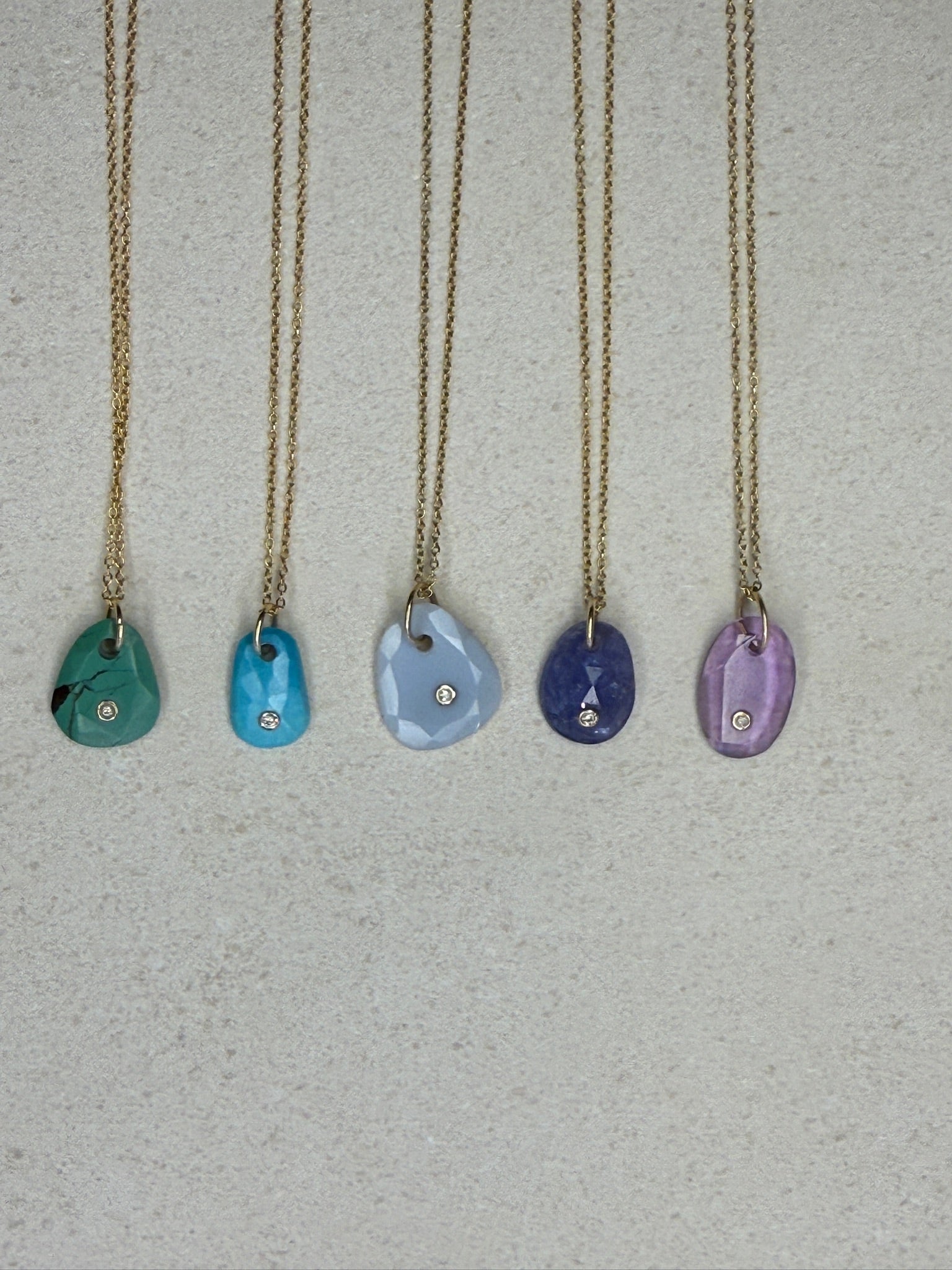 Amethyst Diamond Gemstone Necklace