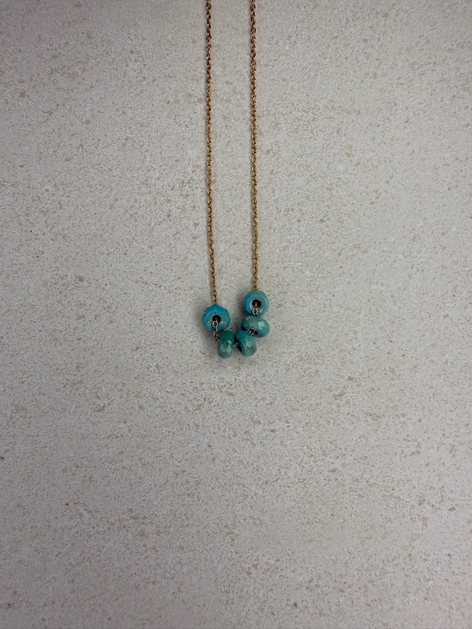 Turquoise 5 Bead Necklace