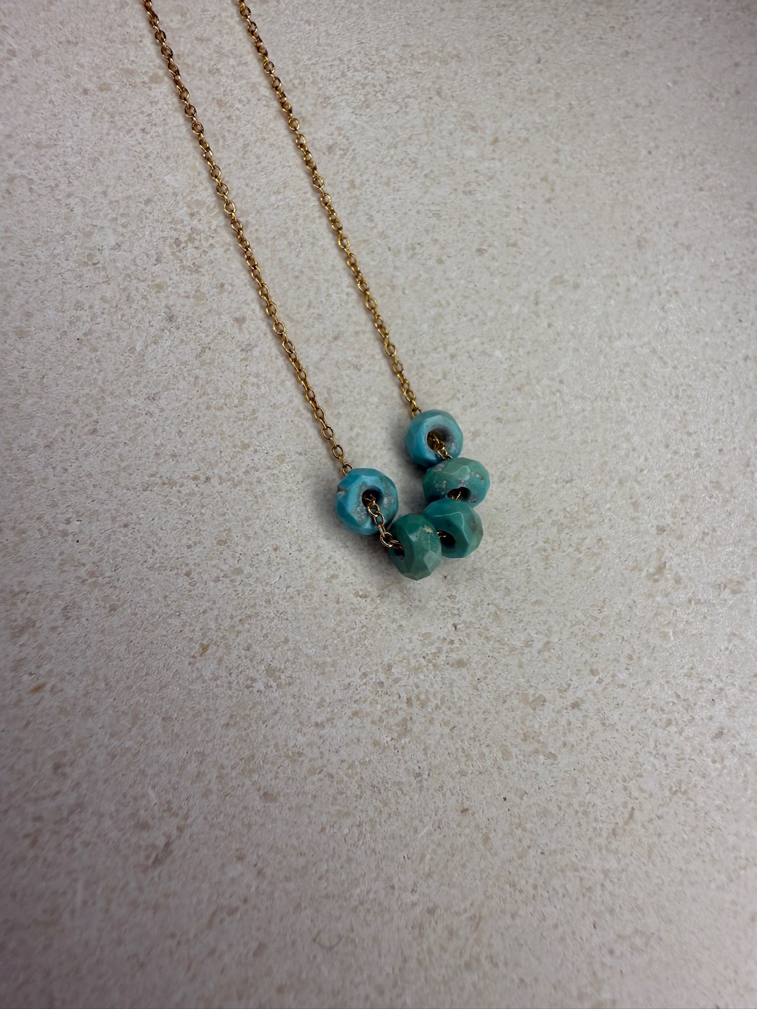 Turquoise 5 Bead Necklace