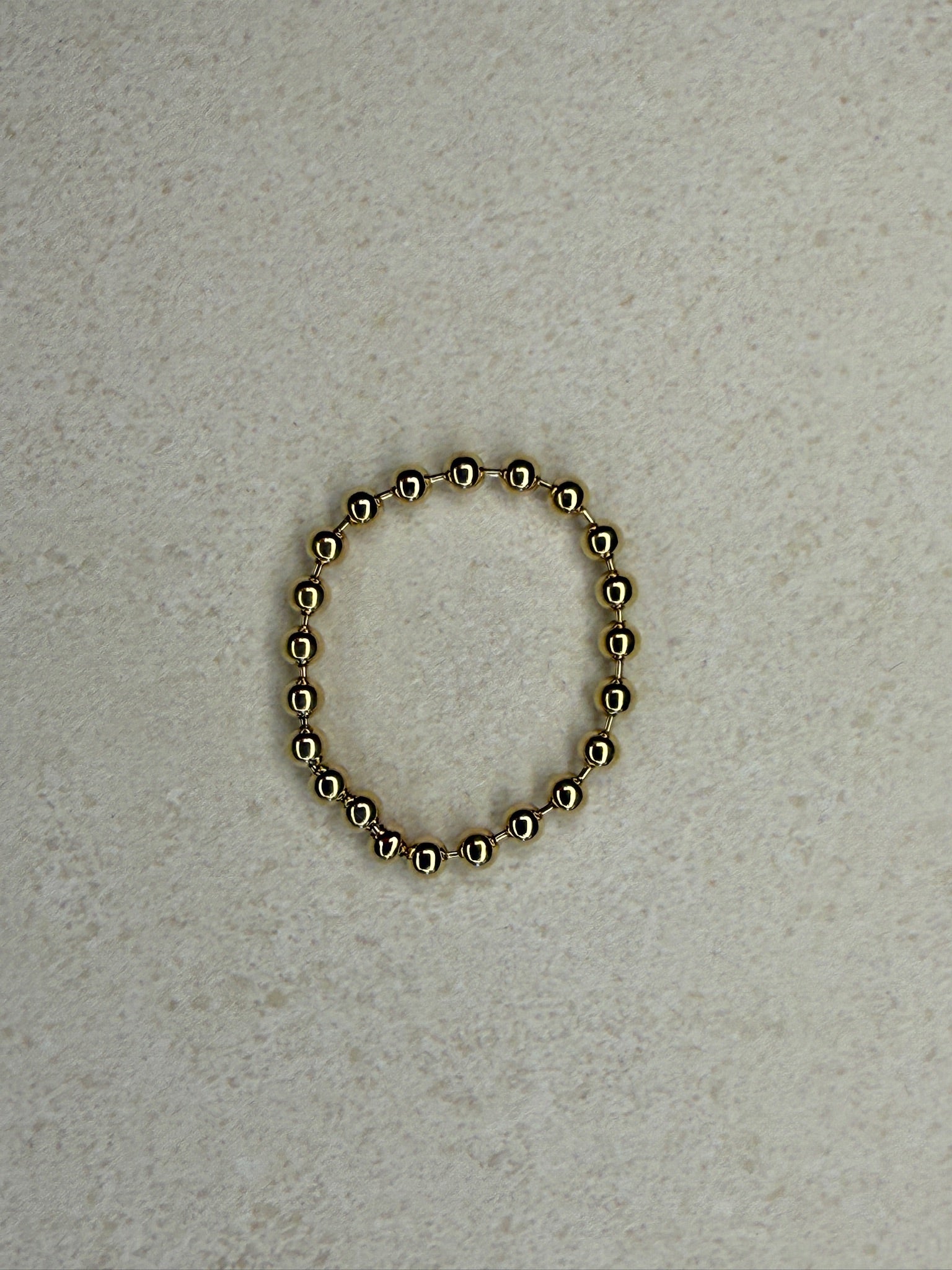 Ball Chain Solid 18K Gold Bracelet, 6.5"