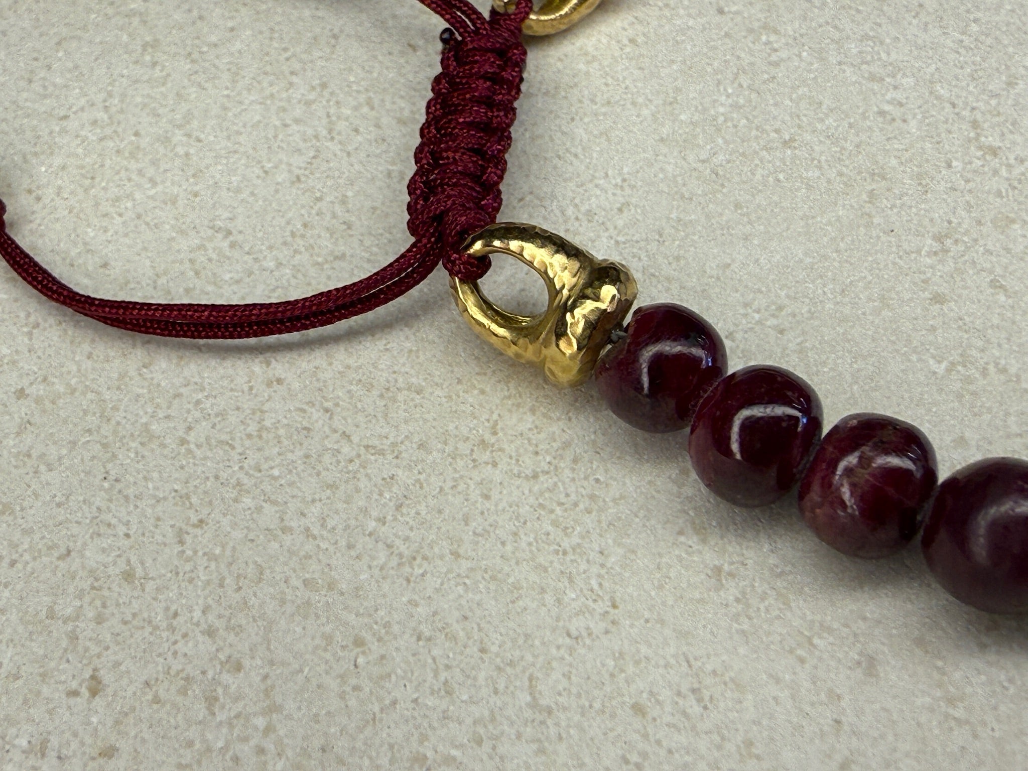 Large Rough Ruby Beaded Bracelet
