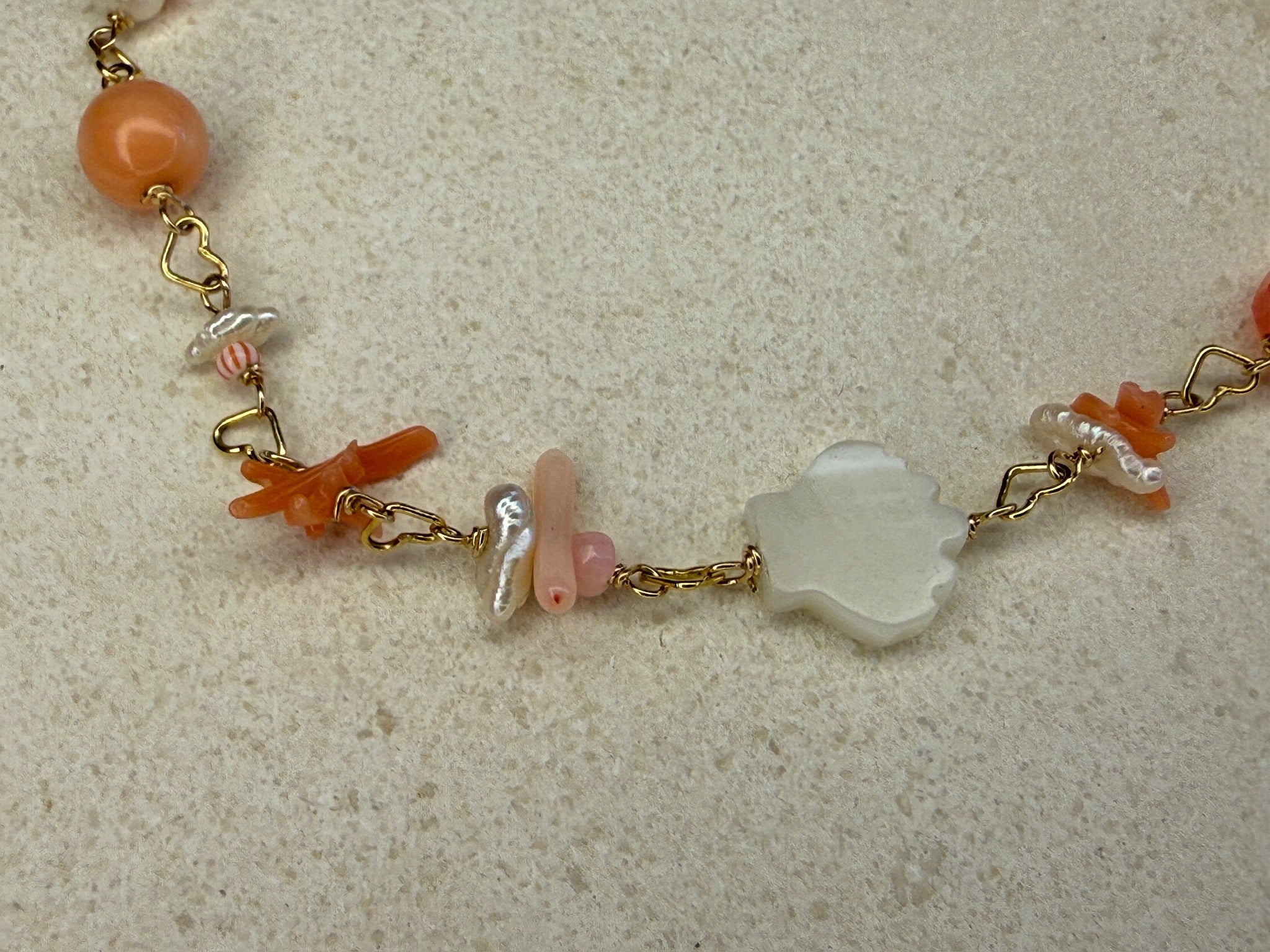 Rossi Coral & Pearl Anklet