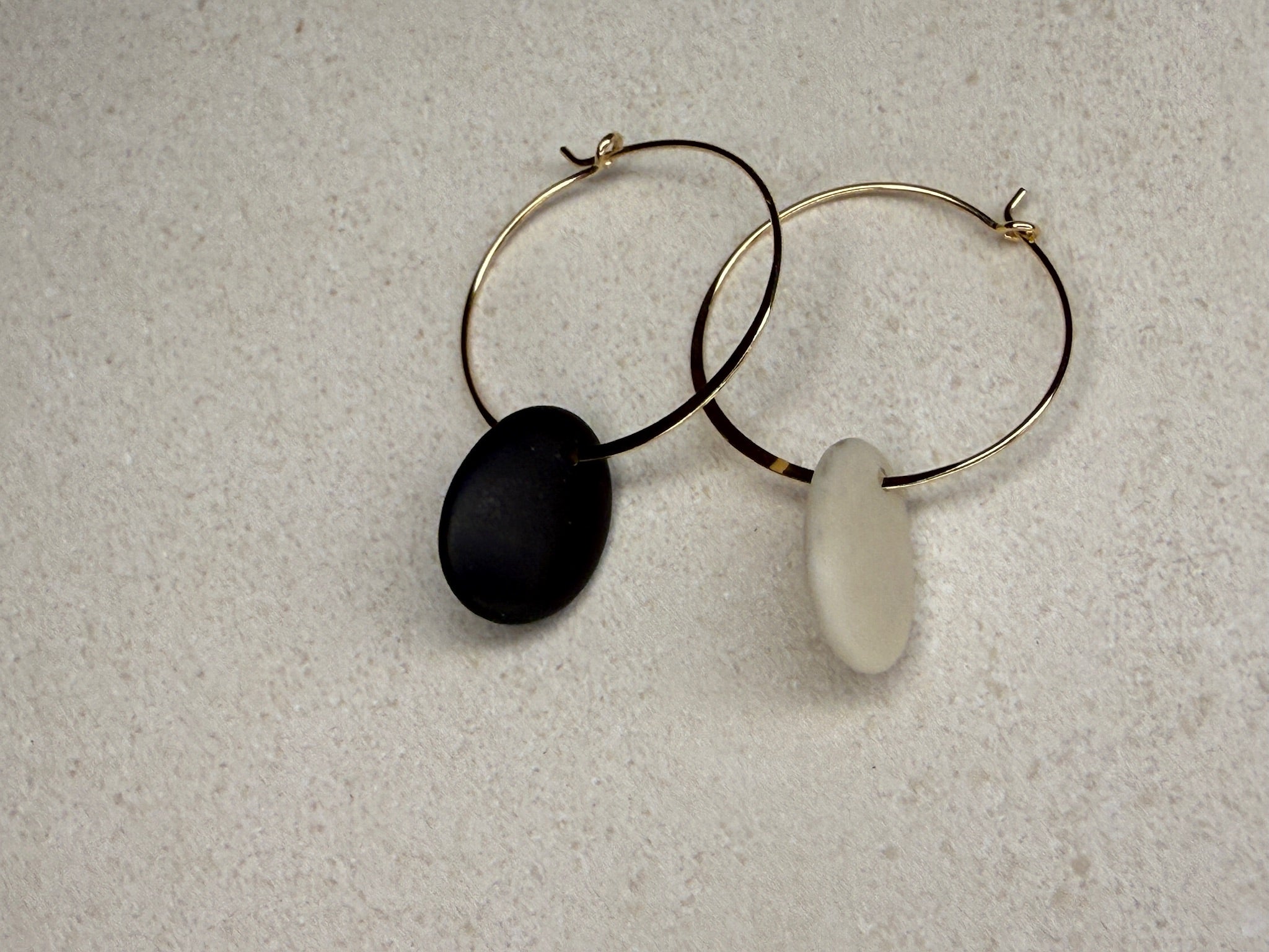 Edmonds Beach Stone Hoop Earring