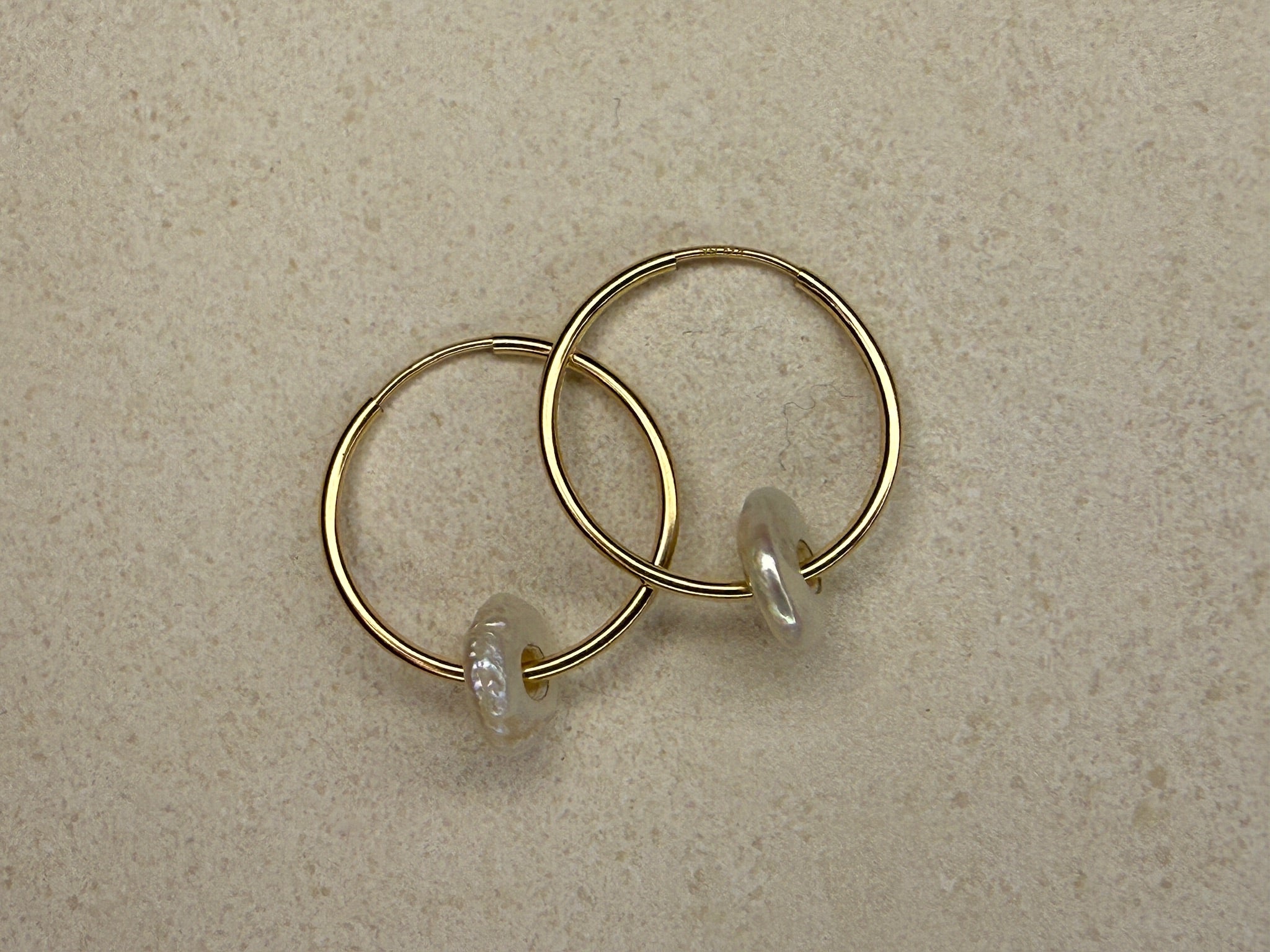 Pearl Hoop Earrings Medium